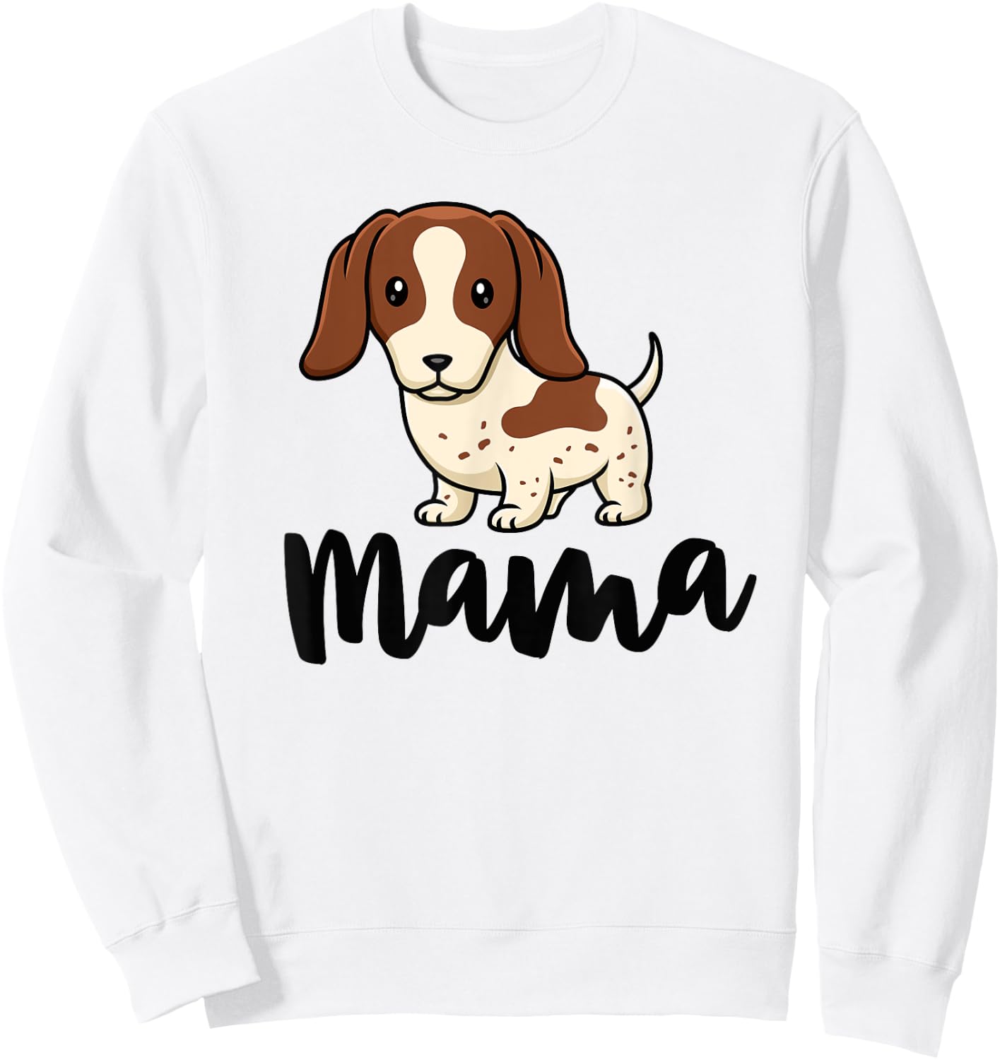 Piebald Dachshund Mama Shirt Doxie Mom Dog Lover Women Girls Kids Sweatshirt - Sweatshirt | White