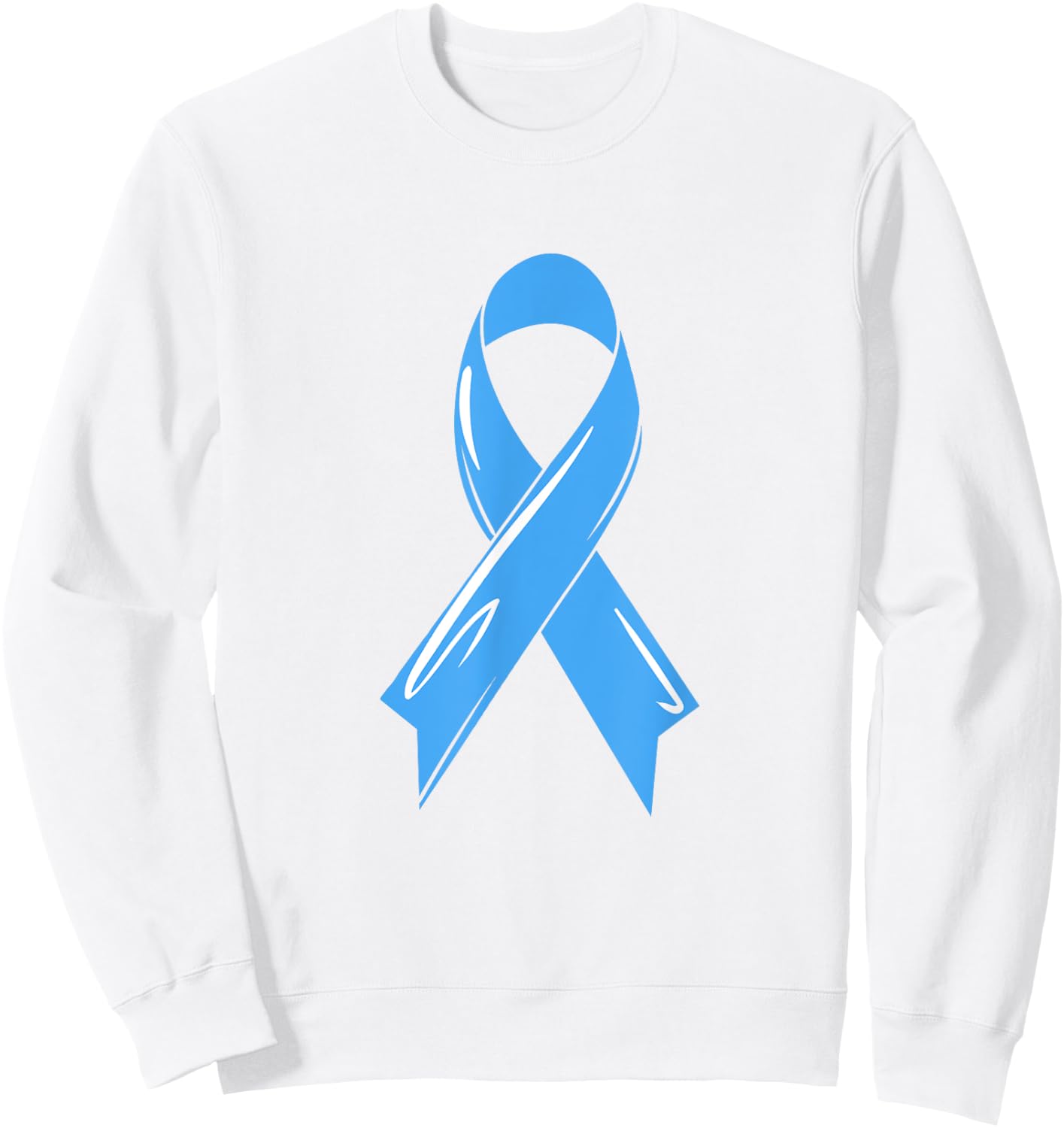 Prostate Cancer Awareness Ribbon Light Blue Fighter Chemo Sweatshirt - Sweatshirt | White