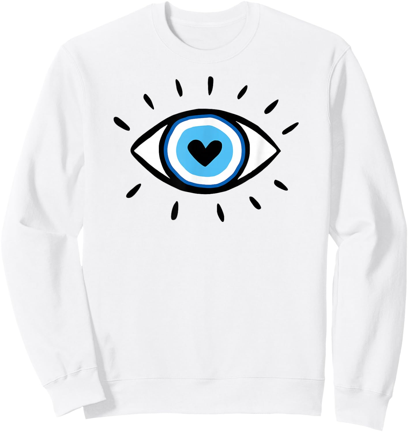 Evil Eye Spiritual Aesthetic Esoteric Mystical Themed Sweatshirt - Sweatshirt | White