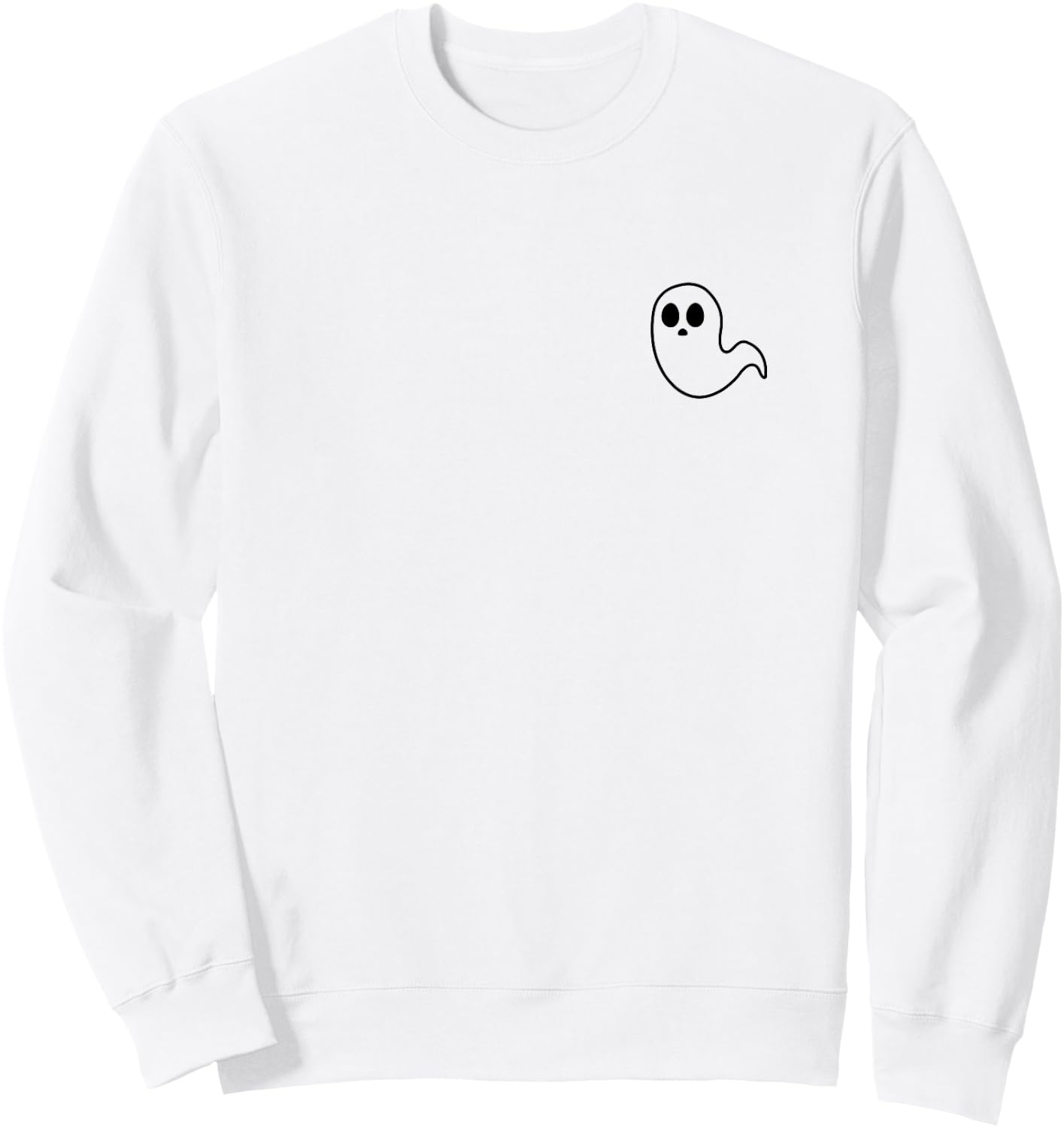 Little Ghost Subtle Halloween Fall Minimal Spooky Season Sweatshirt - Sweatshirt | White