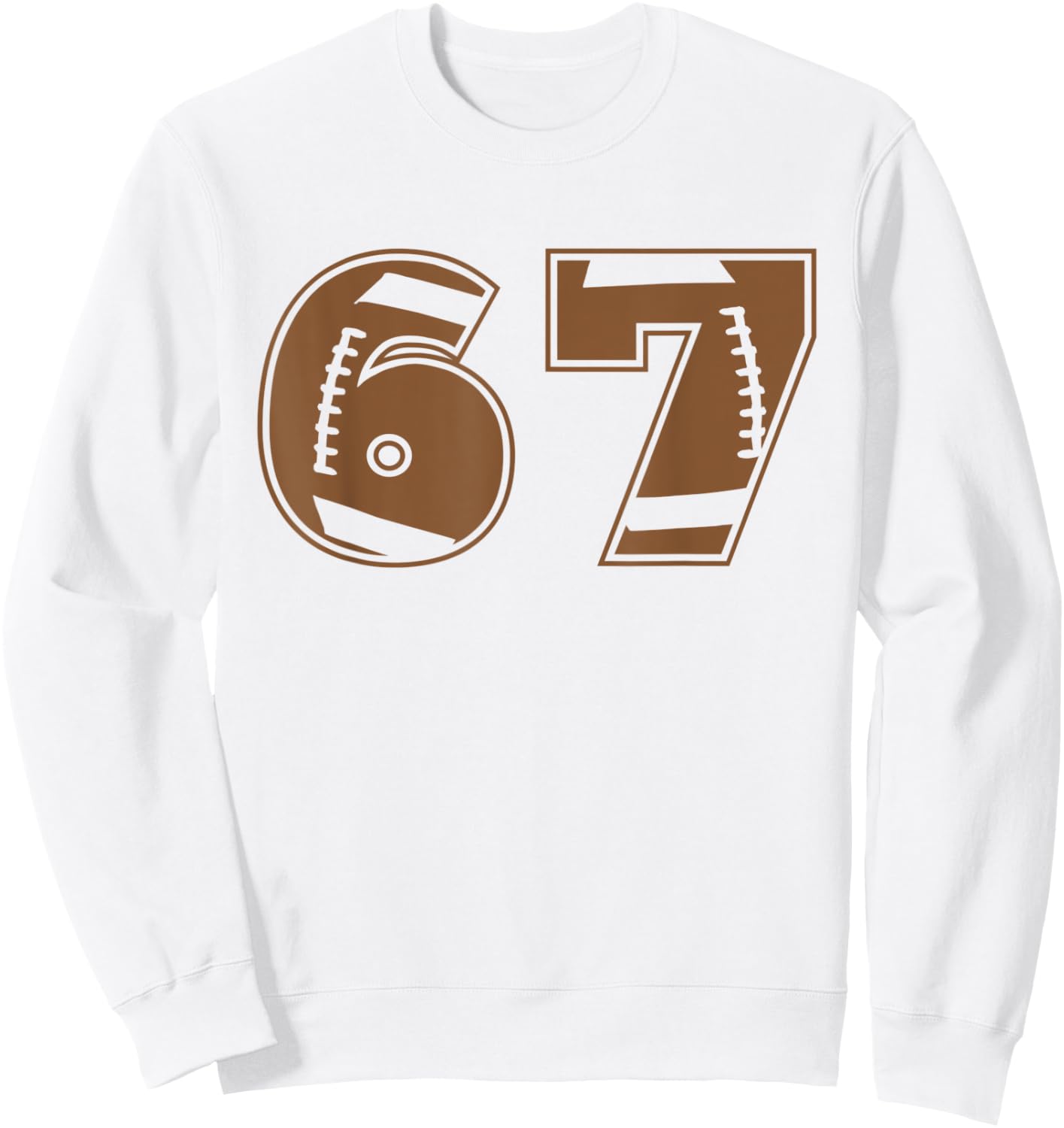 Football 67 Jersey Number Sweatshirt - Sweatshirt | White