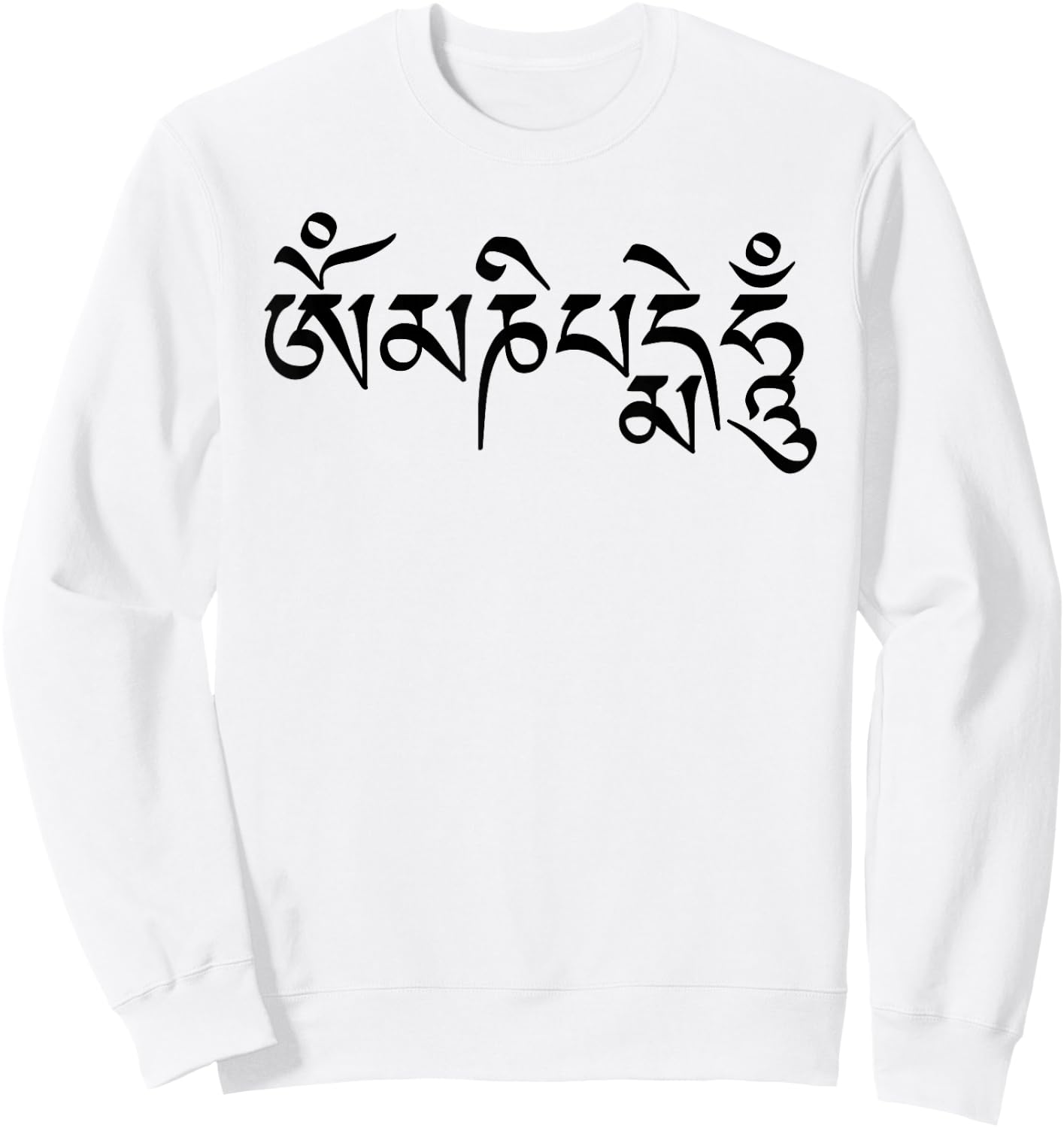 Om Mani Padme Hum- Buddhist Mantra Sweatshirt - Sweatshirt | White