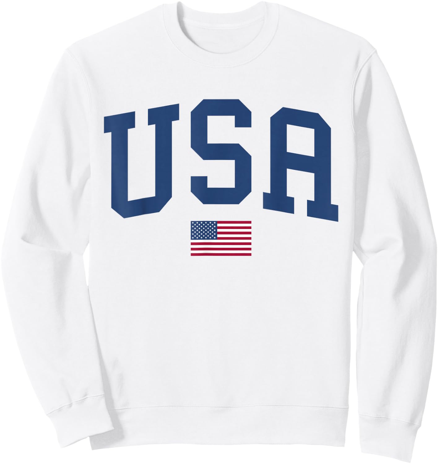 USA T Shirt Women Men Kids Patriotic American Flag July 4th Sweatshirt - Sweatshirt | White