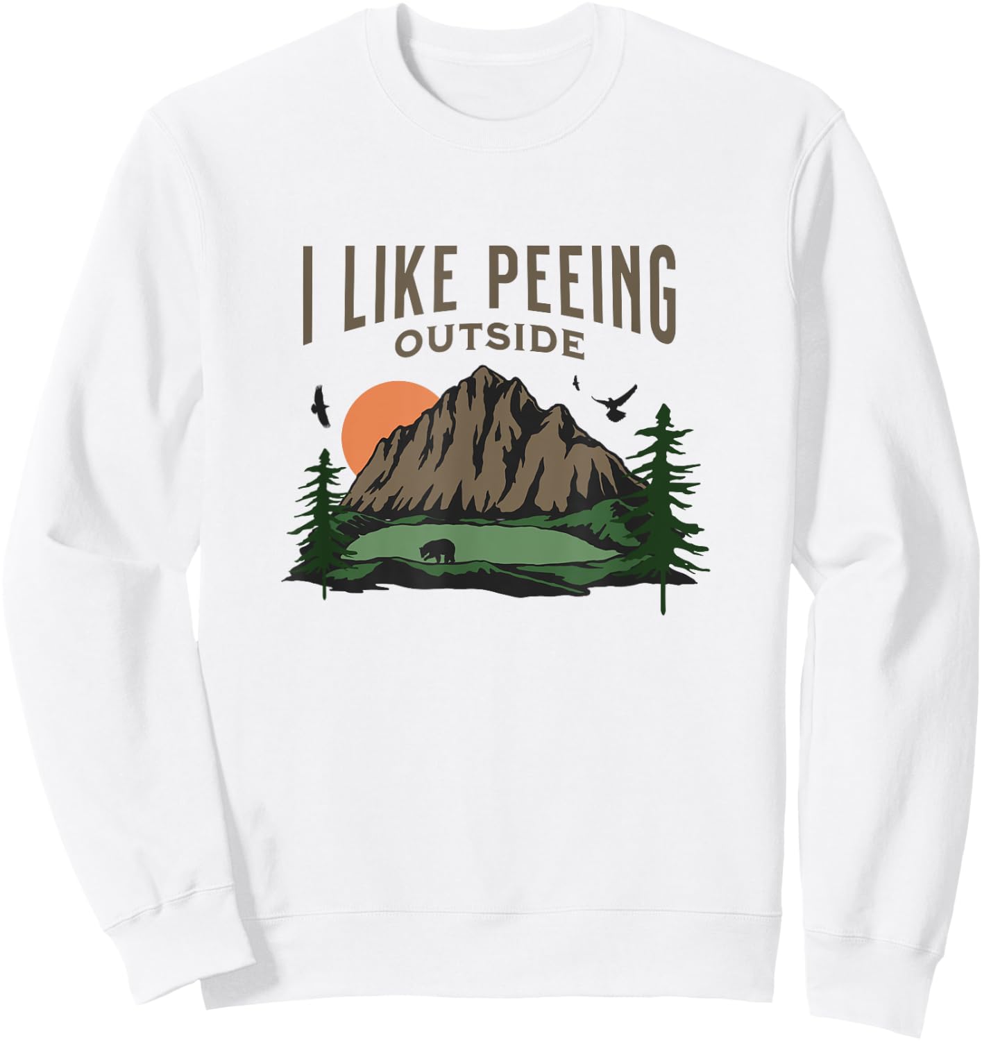 Josh's -Adults Grey Nature Small Classic Fit Crew Collar Short Sleeve Sweatshirt - Sweatshirt | White