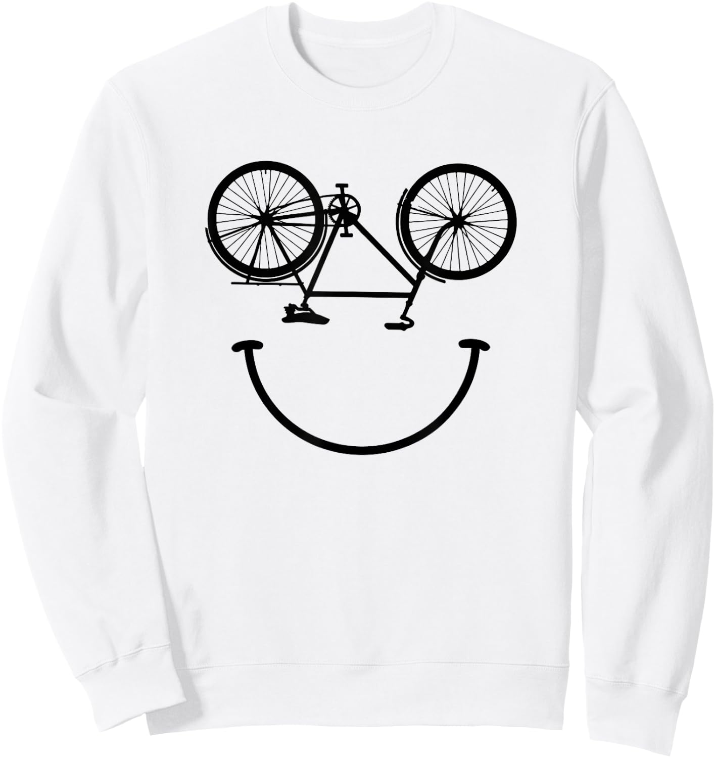 Smiling face Bike Smile cycling Bicycle Smiling Face Sweatshirt - Sweatshirt | White