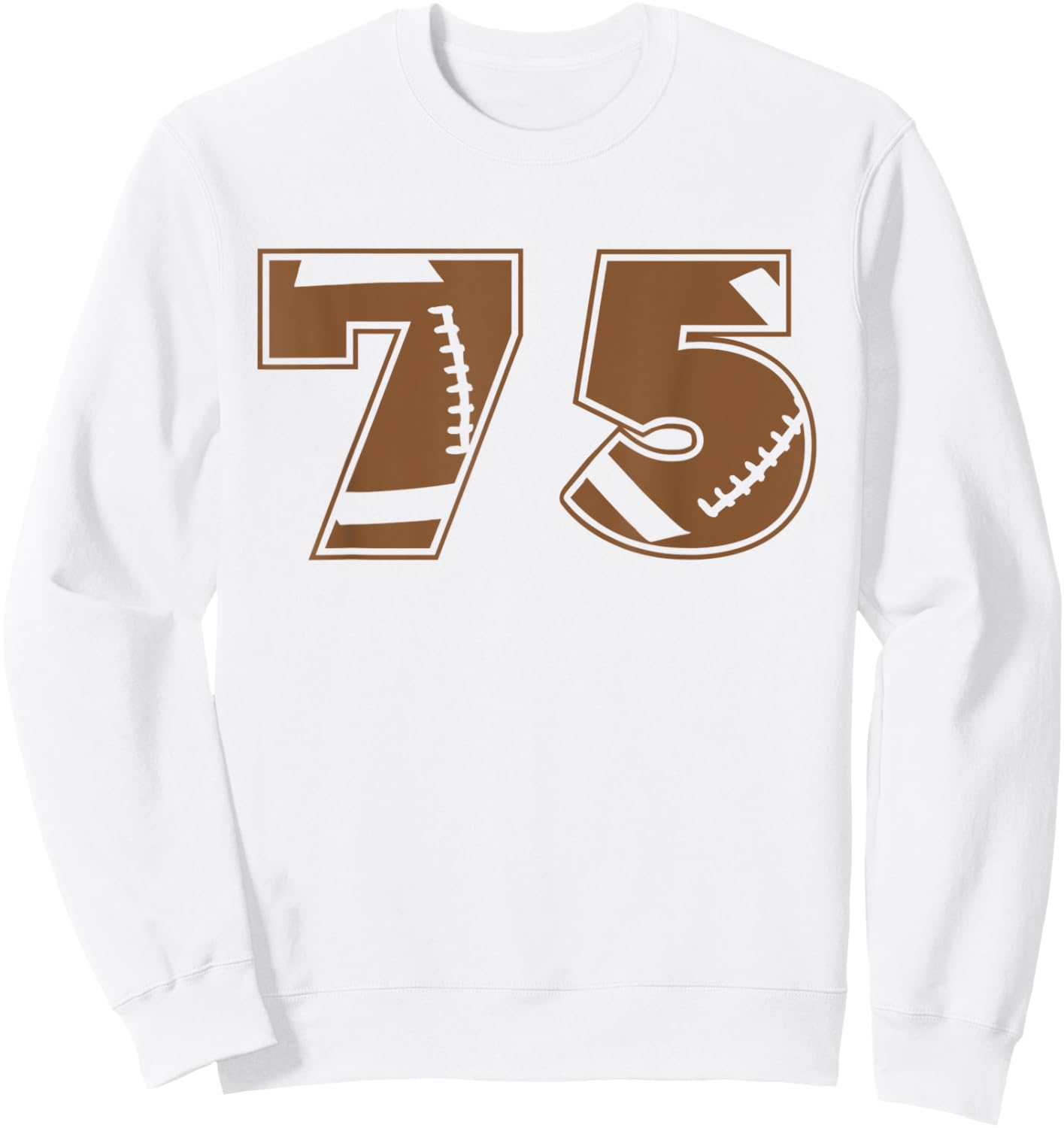 Football 75 Jersey Number Sweatshirt - Sweatshirt | White