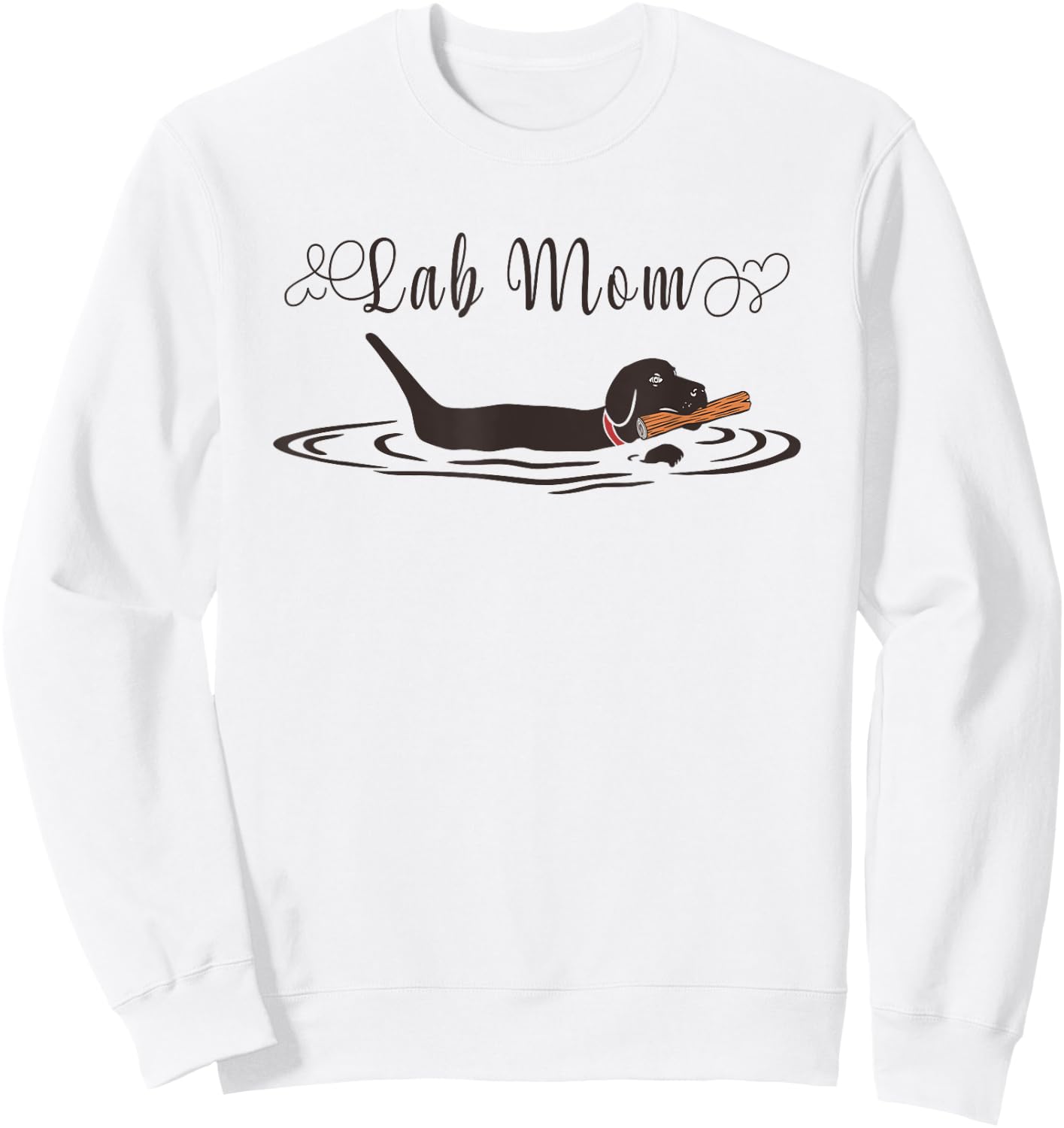 Lab Mom Black Labrador Retriever Sweatshirt - Sweatshirt | White