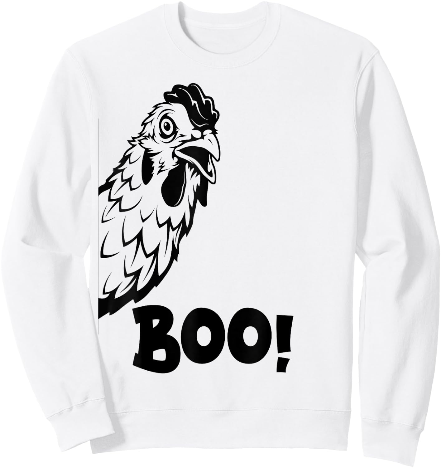 Boo Chiken Shirt Hen Hiding Peekaboo Scary Halloween Chicken Sweatshirt - Sweatshirt | White