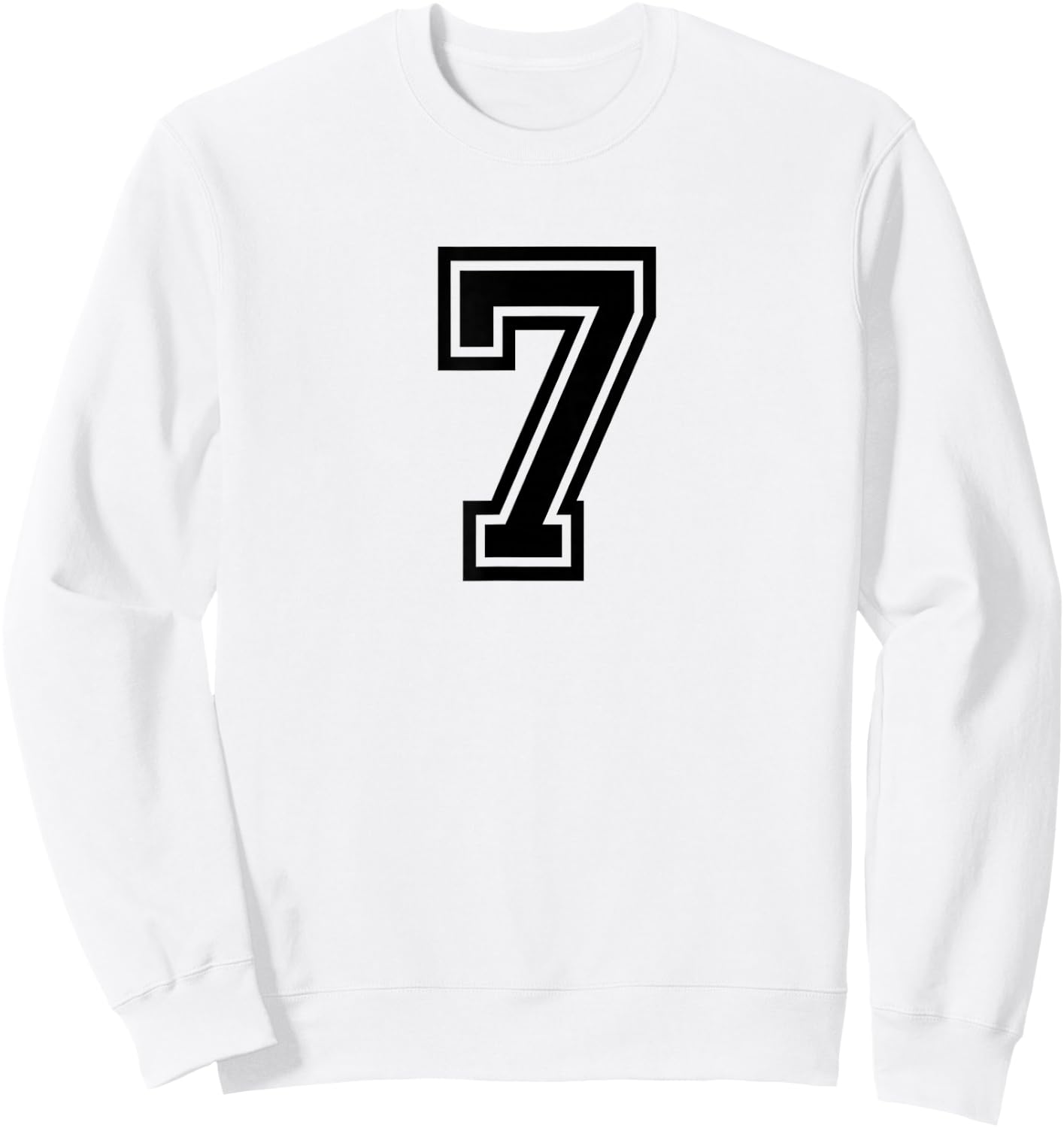 Number #7 Sport Varsity Number Sweatshirt - Sweatshirt | White