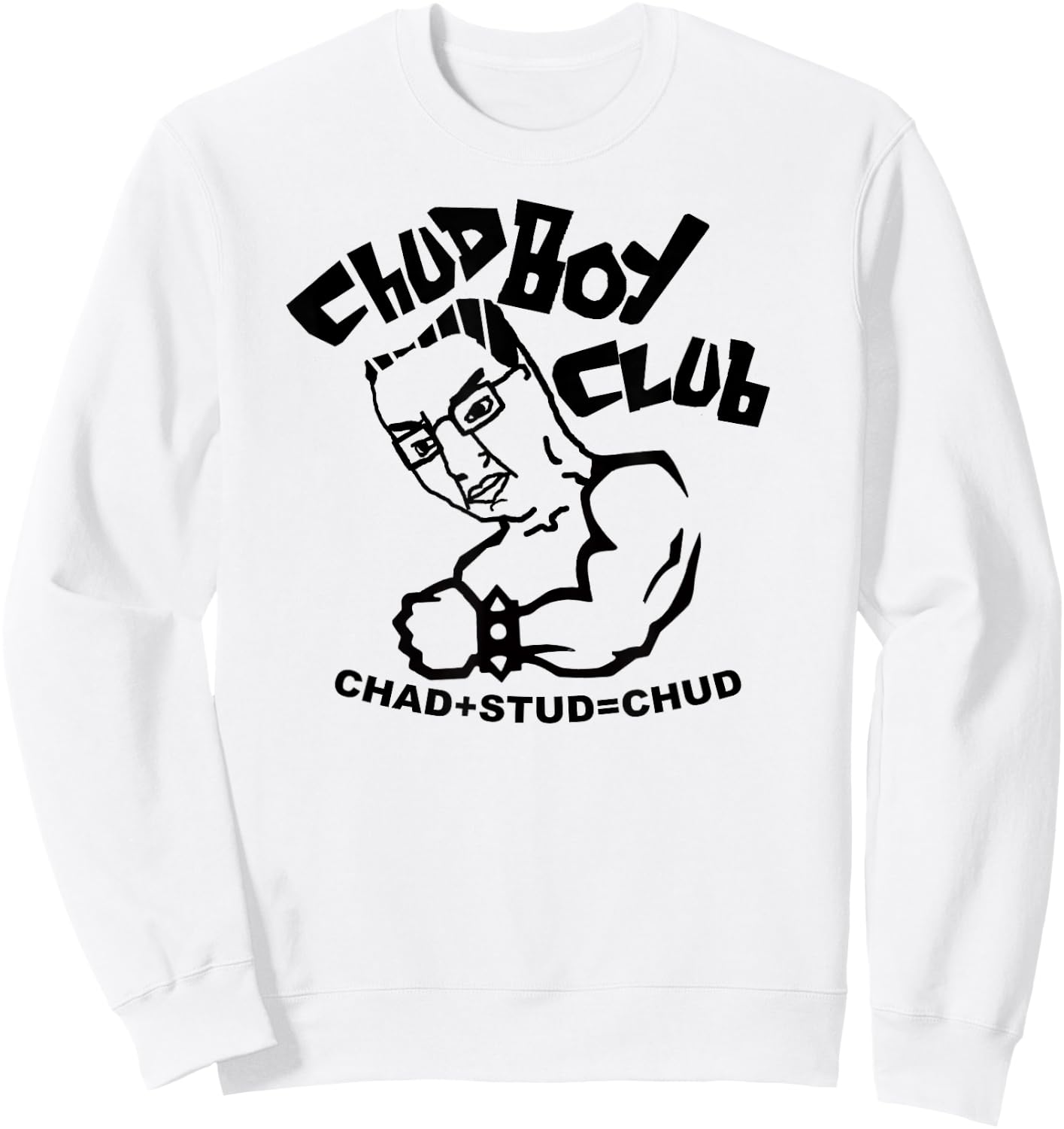 Chud Boy Club Chad Stud Meme Sweatshirt - Sweatshirt | White