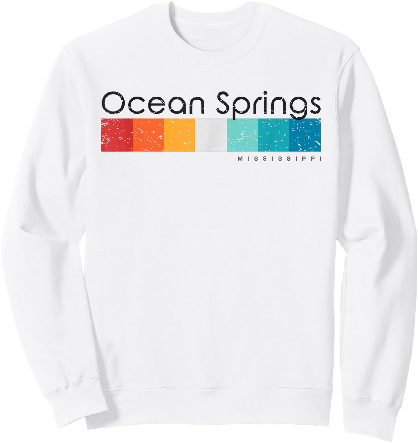 Vintage Ocean Springs Mississippi MS Retro Design Sweatshirt - Sweatshirt | White