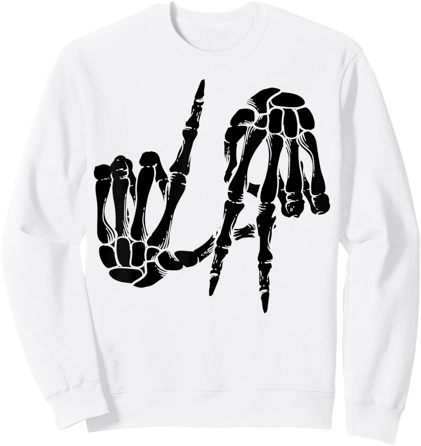 Cute Freaky Los Angeles Hand Sign Skeleton Shirt LA Gift Sweatshirt - Sweatshirt | White