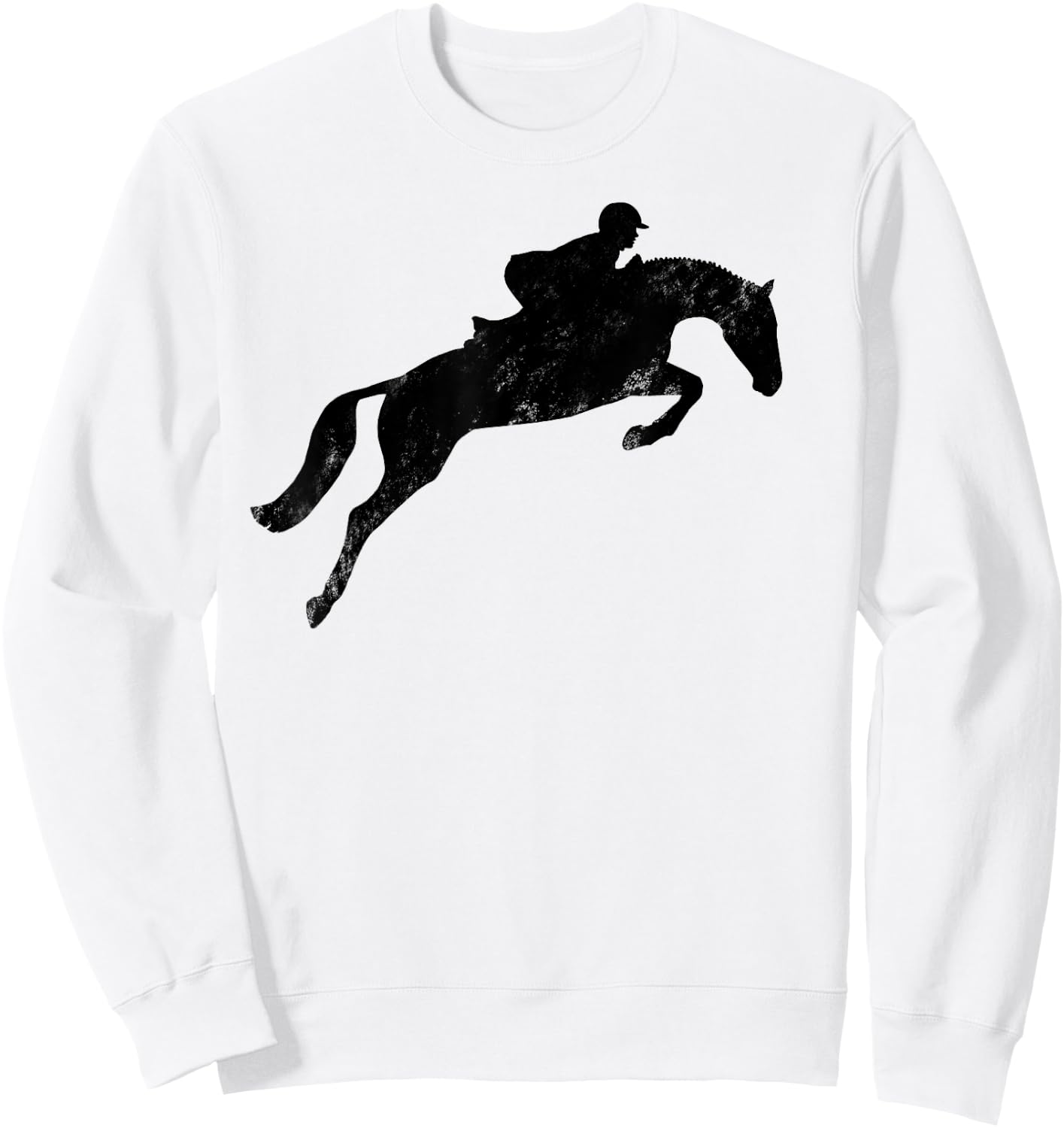 Horse Riding English Equestrian Hunter Jumper Shirt Grunge Sweatshirt - Sweatshirt | White