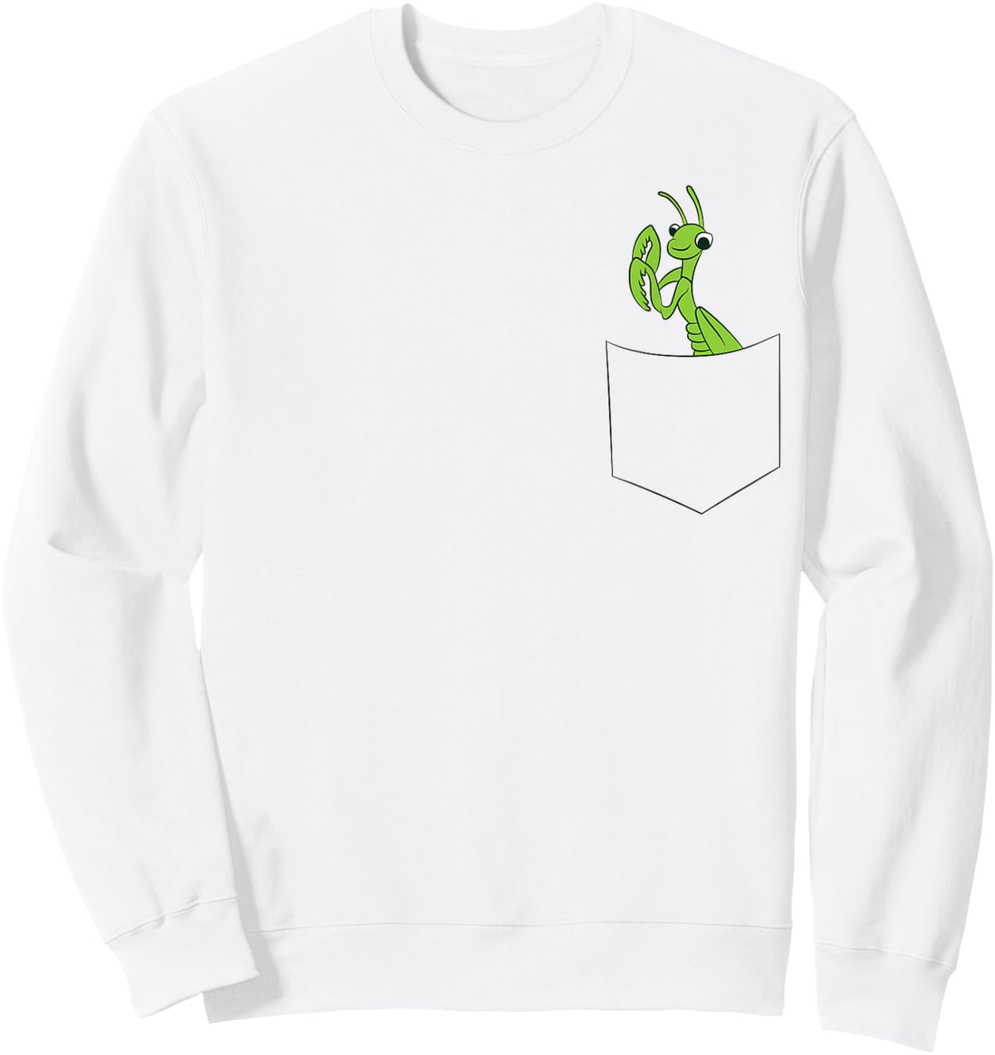 Grasshopper in Pockets Insect in Bag Cute Grasshopper Sweatshirt - Sweatshirt | White