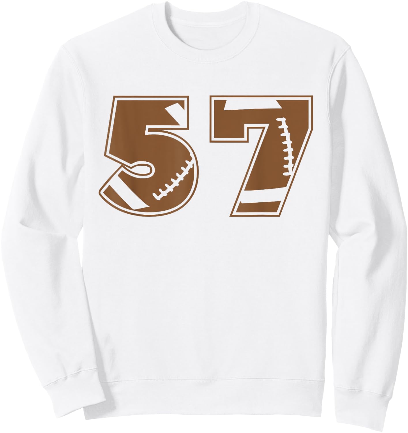 Football 57 Jersey Number Sweatshirt - Sweatshirt | White