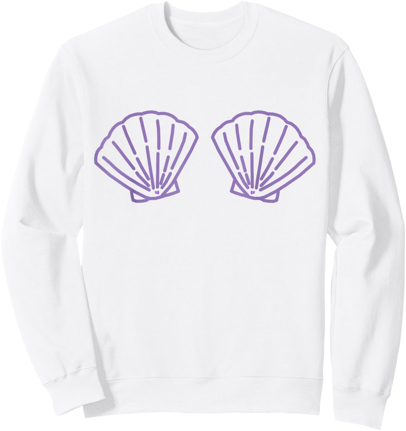Two Mermaid Shell Bra Mermaid Bra Bikini Costume Sweatshirt - Sweatshirt | White