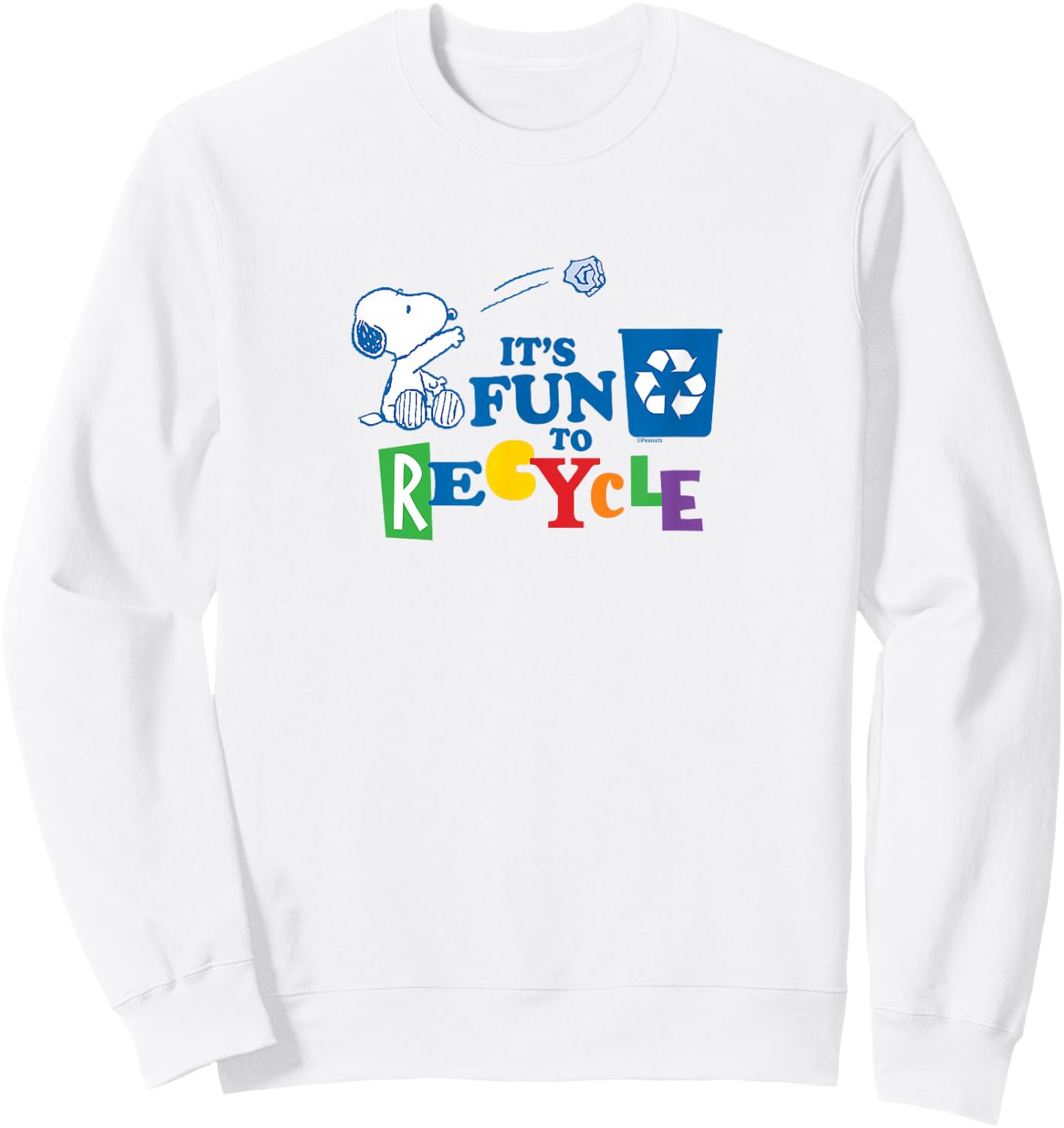 Peanuts - Snoopy Earth Day It's Fun To Recycle Sweatshirt - Sweatshirt | White