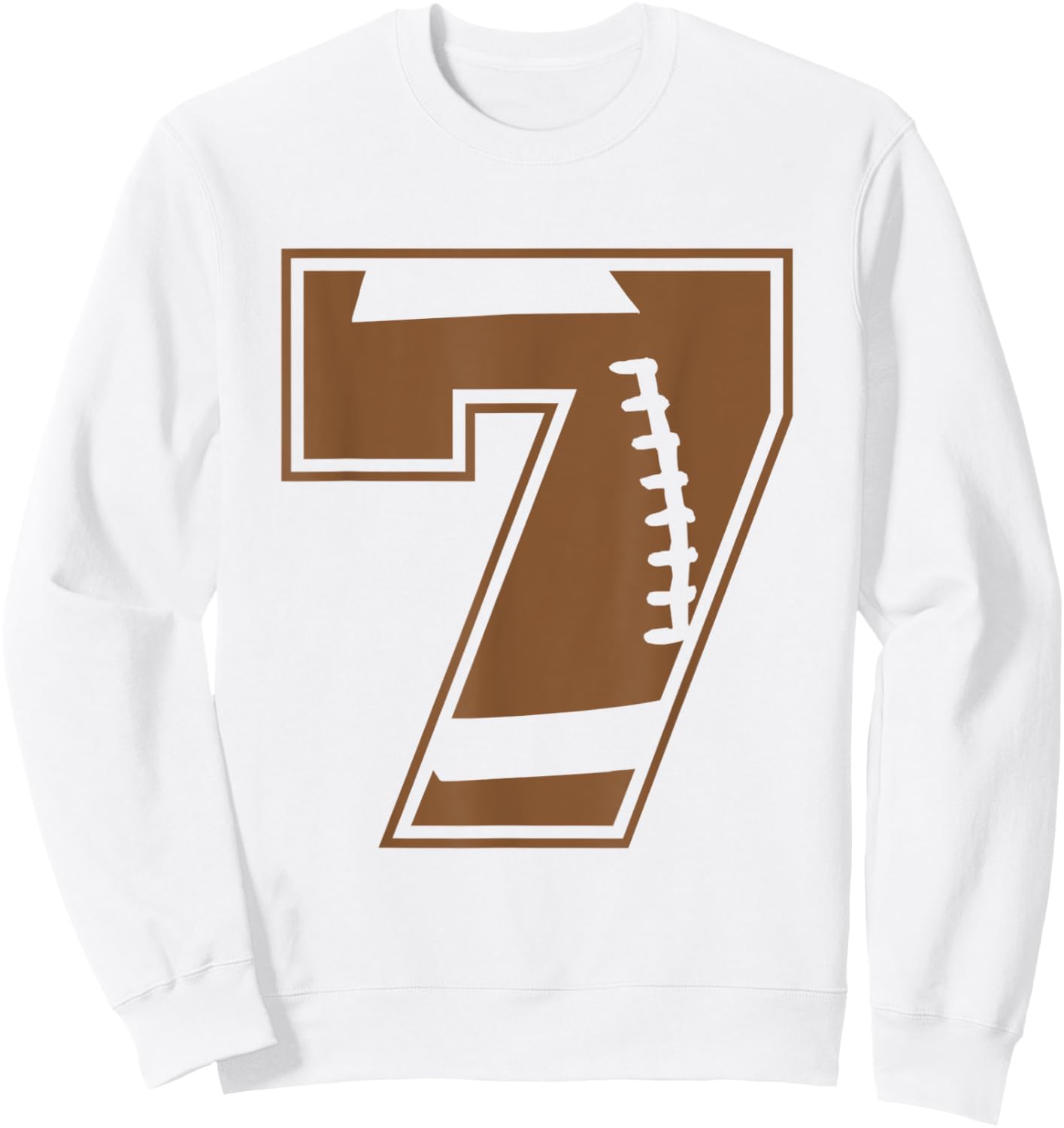 Football 7 Jersey Number Sweatshirt - Sweatshirt | White