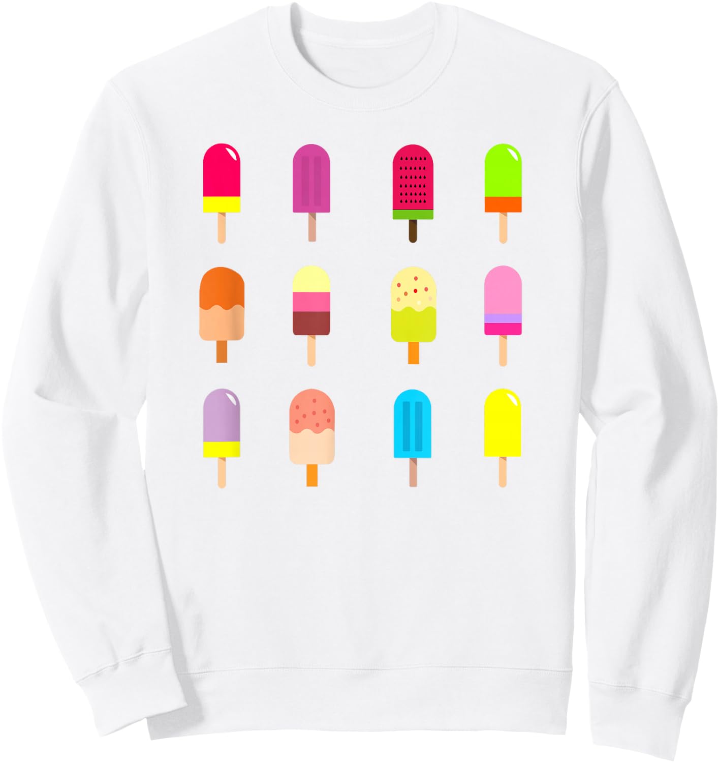 Novelty Popsicle Funny Summer Design Ice Cream Gift Sweatshirt - Sweatshirt | White