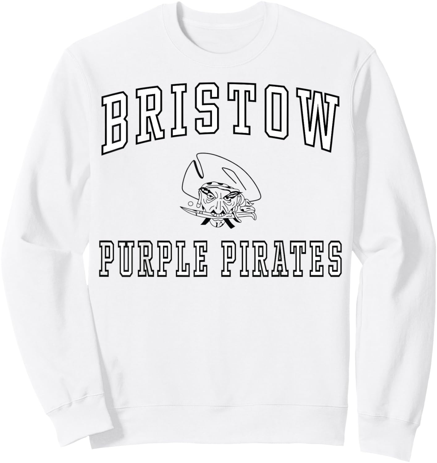 Bristow High School Purple Pirates C1 Sweatshirt - Sweatshirt | White