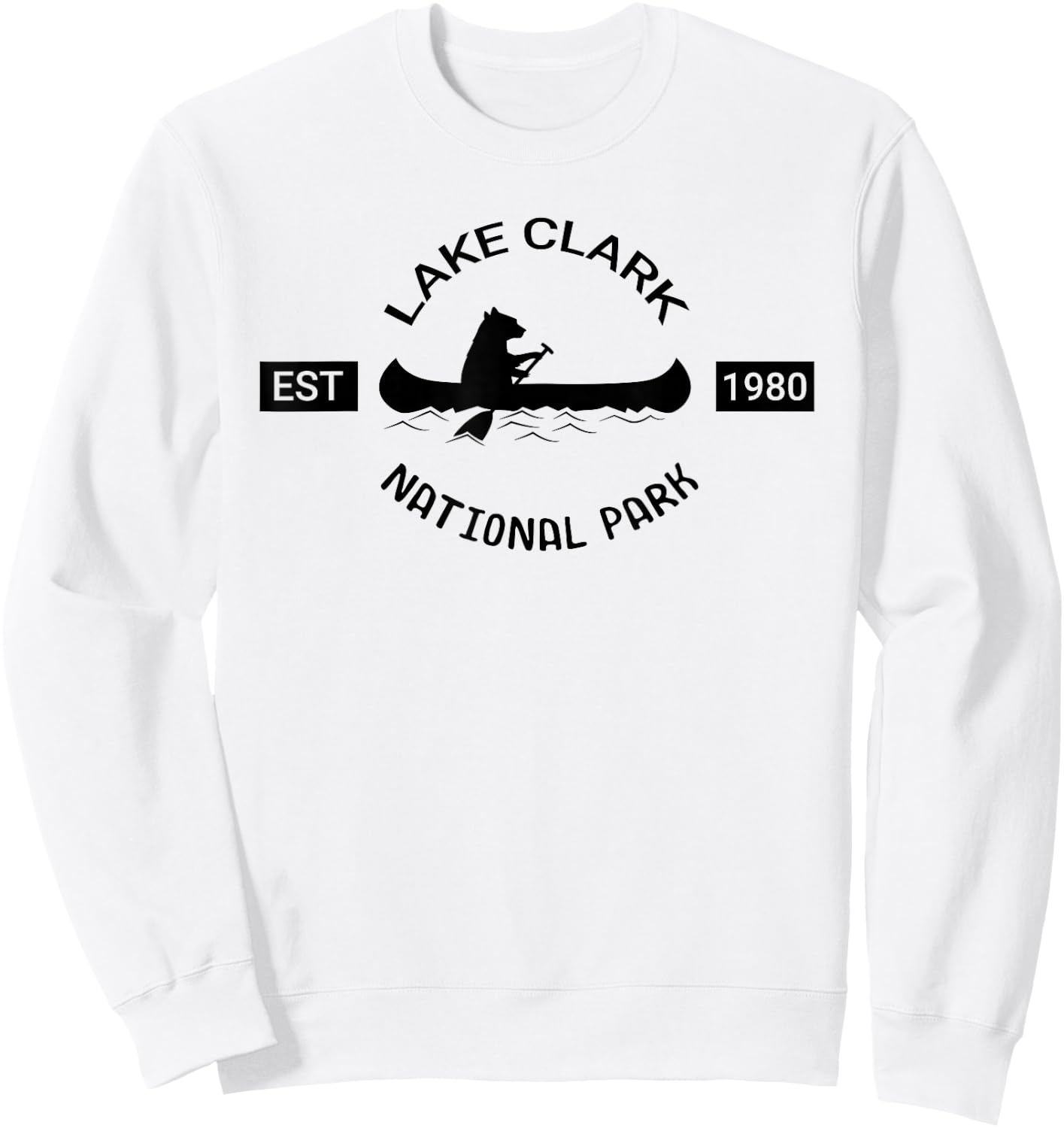 Alaska Bear Shirt | Lake Clark National Park Silhouette Sweatshirt - Sweatshirt | White