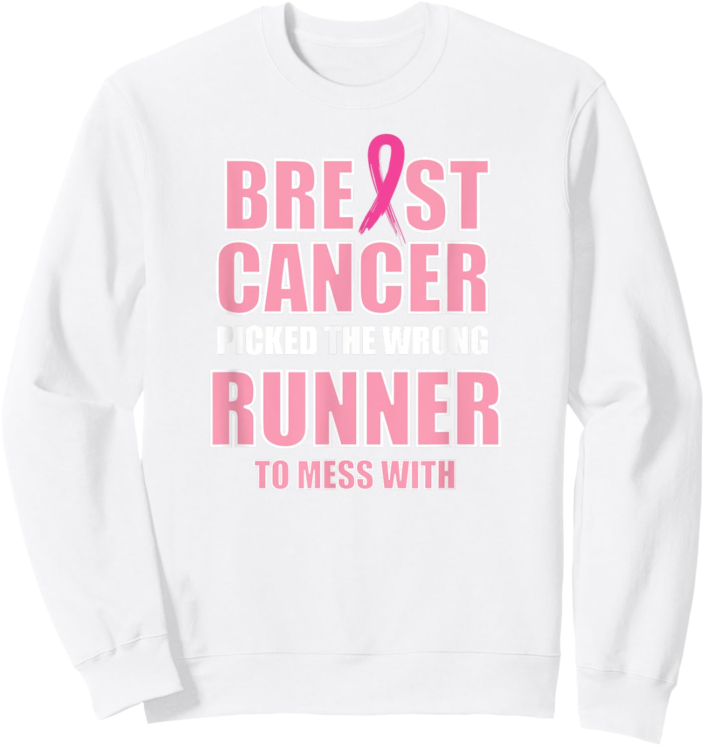 Breast Cancer Awareness Runner & Running Sweatshirt - Sweatshirt | White