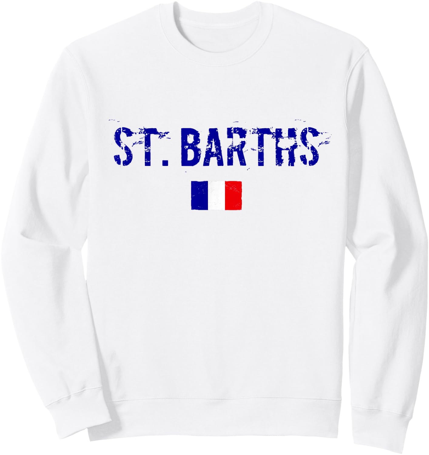 Saint-Barthelemy Blue Women's Men's Holiday Flag St. Barths Sweatshirt - Sweatshirt | White