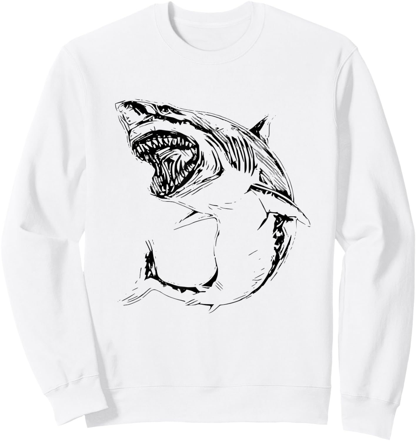 Great White Shark Motif colorful Sharks Predator Shark Sweatshirt - Sweatshirt | White