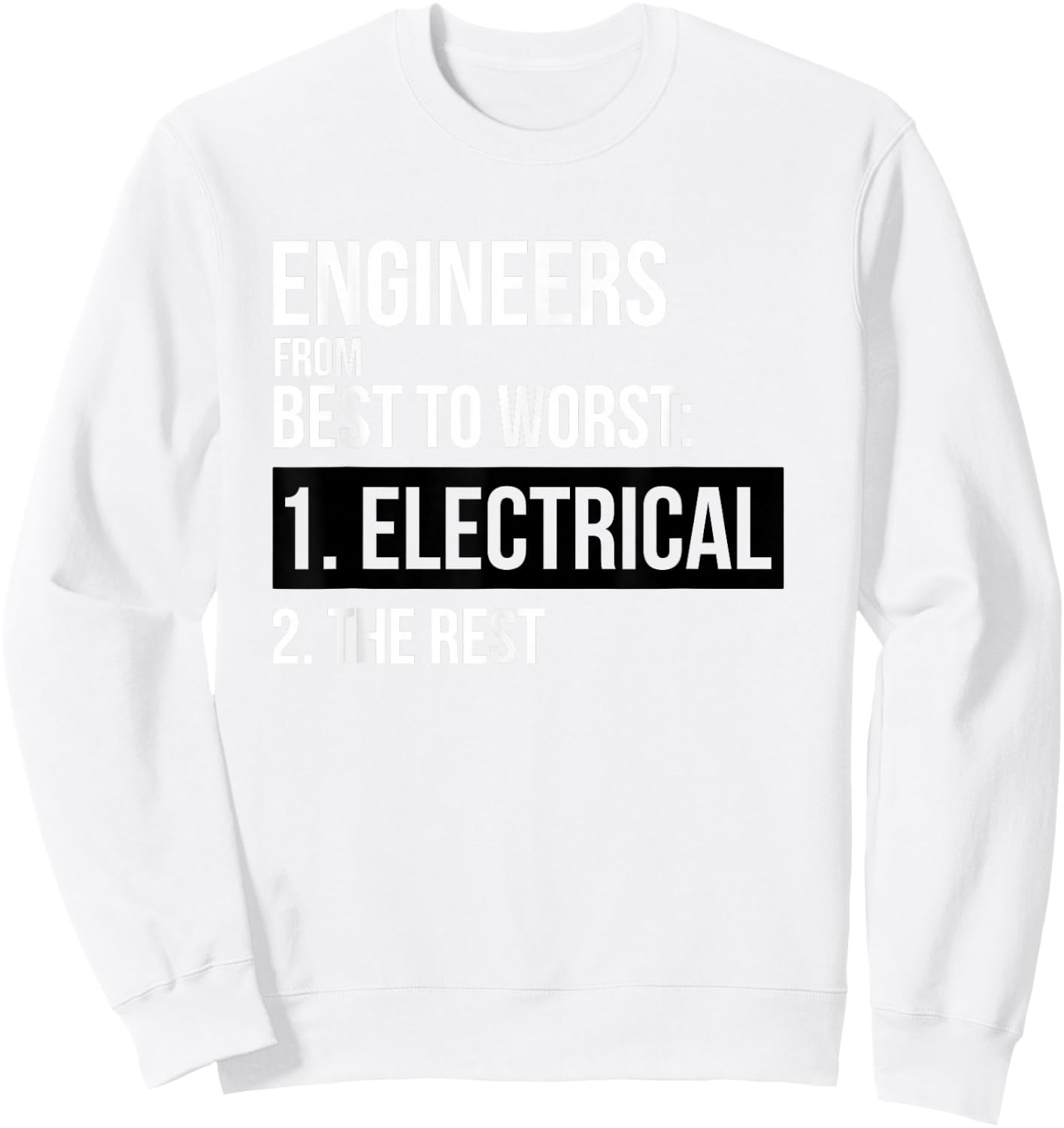 Engineers From Best To Worst Electrical Engineering Sweatshirt - Sweatshirt | White