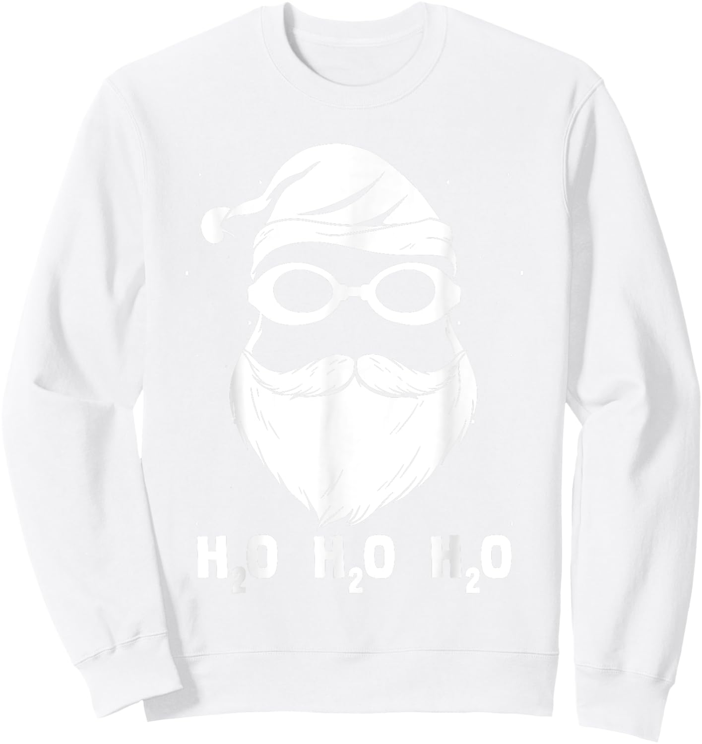 H2o H2o H2o Santa Claus Swimming Santa Hat Swimming Lover Sweatshirt - Sweatshirt | White