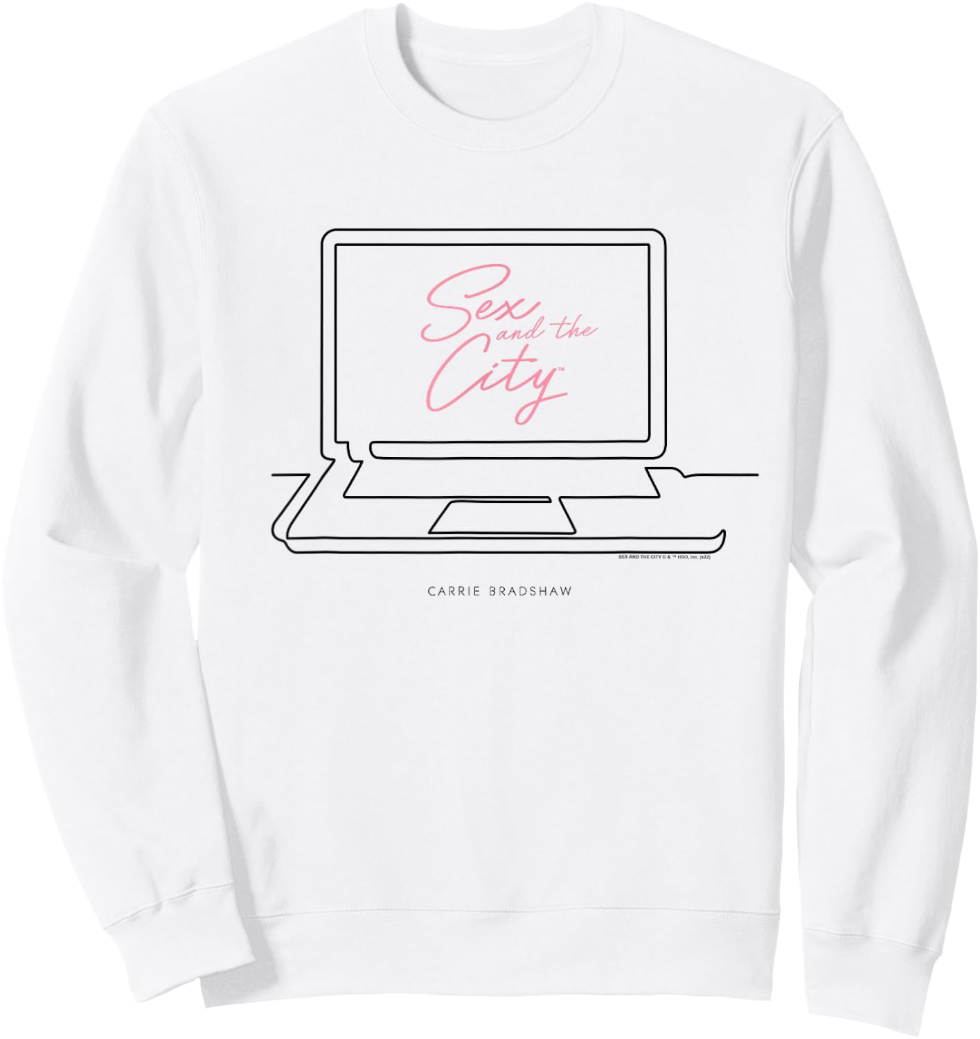 Sex and the City Carrie Bradshaw Laptop Design Sweatshirt - Sweatshirt | White