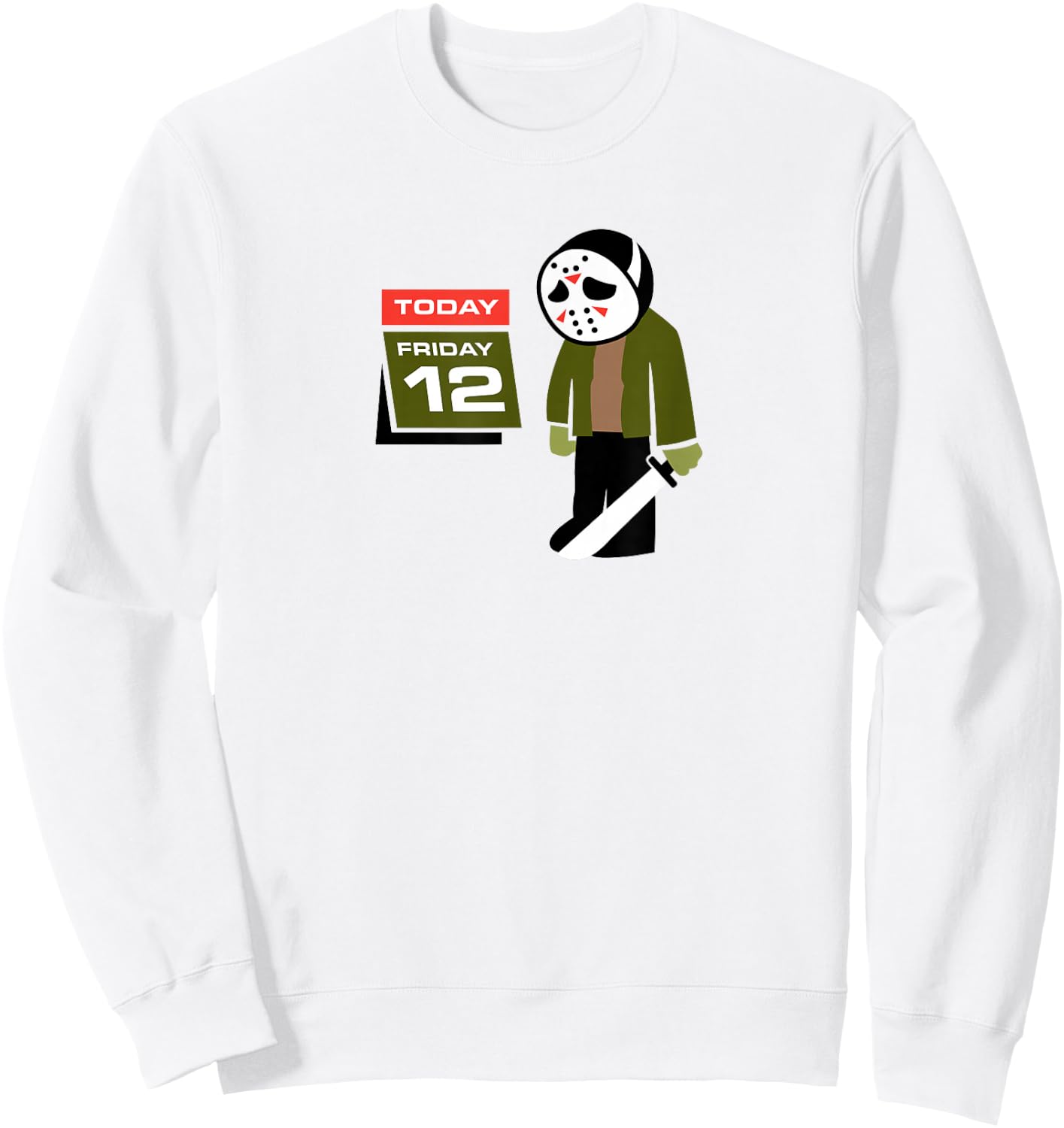 Logo Candy Jason Hates Friday 12th - Funny -Adults White Cotton Polyester Halloween Sweatshirt - Sweatshirt | White