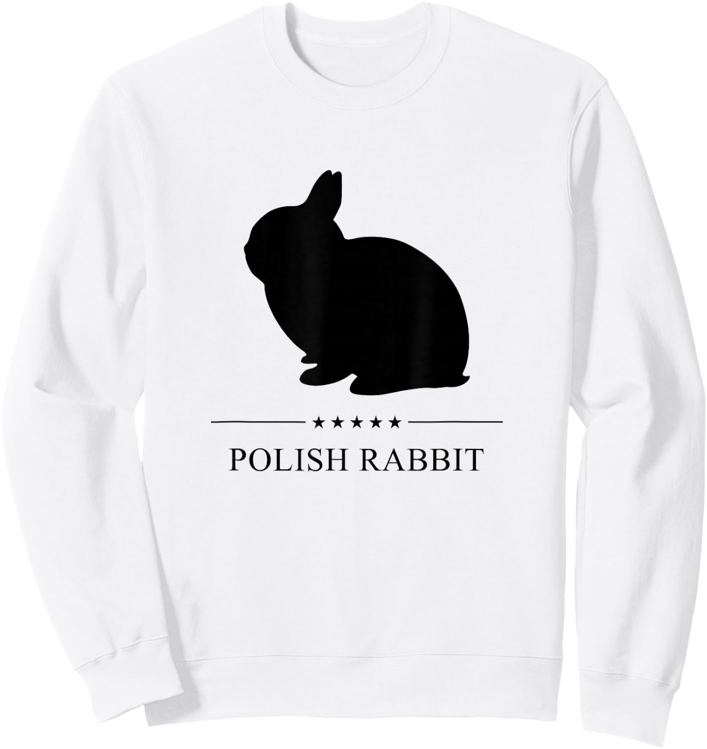 Polish Rabbit Black Silhouette Sweatshirt - Sweatshirt | White