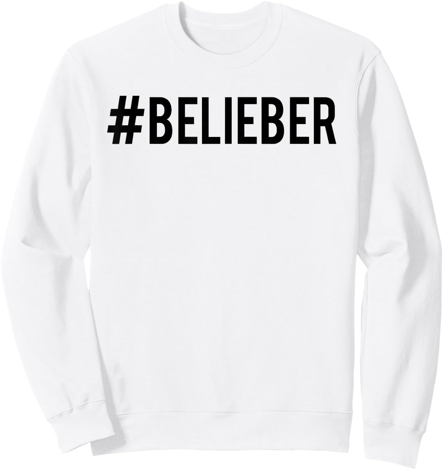Justin Bieber Official #Belieber Hashtag Sweatshirt - Sweatshirt | White