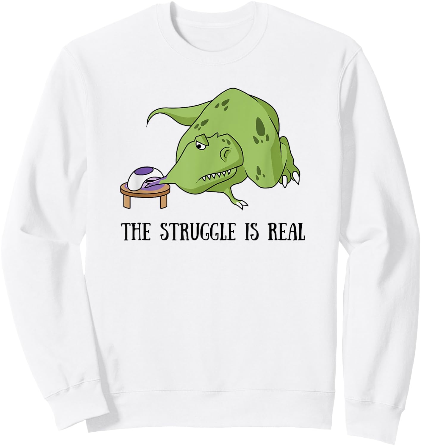 Nail Tech Shirt | Tyrannosaurus Rex Drying Nails Sweatshirt - Sweatshirt | White