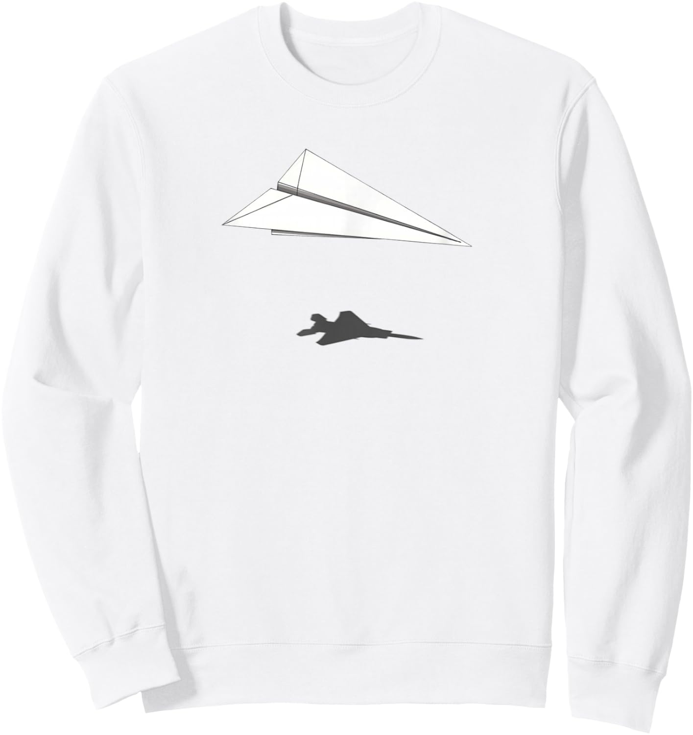 Paper Airplane Shadow F-15 Eagle Sweatshirt - Sweatshirt | White