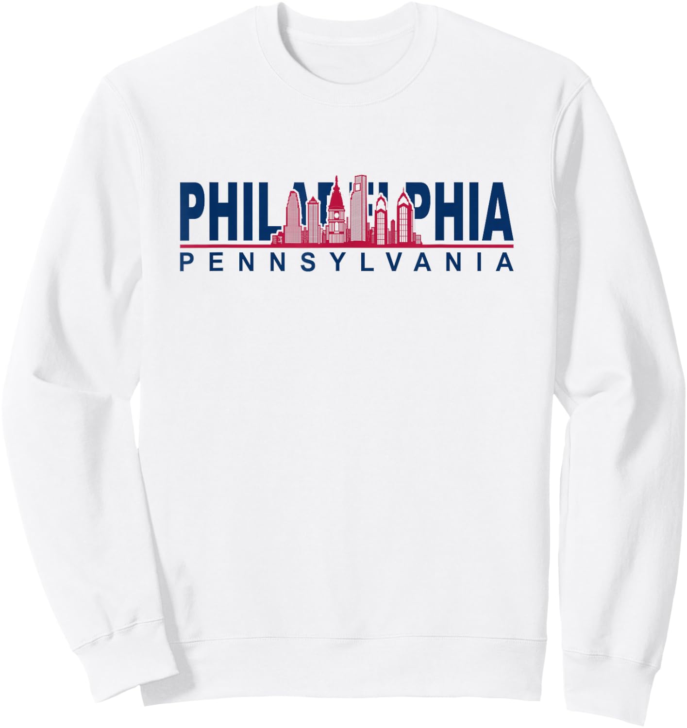 Philadelphia Pennsylvania Cityskype - Philadelphia Skyline Sweatshirt - Sweatshirt | White