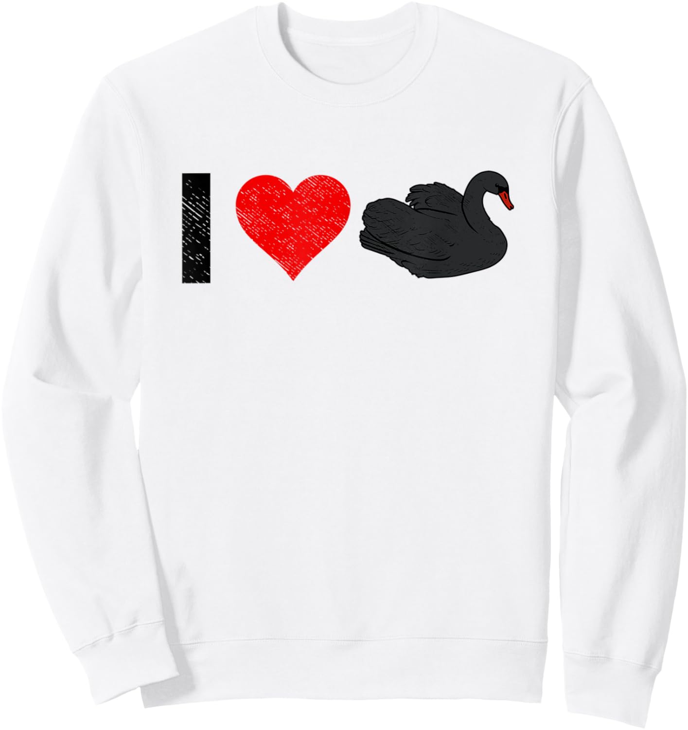 I Love Swans Swan Bird Lover Black Feathers Sweatshirt - Sweatshirt | White