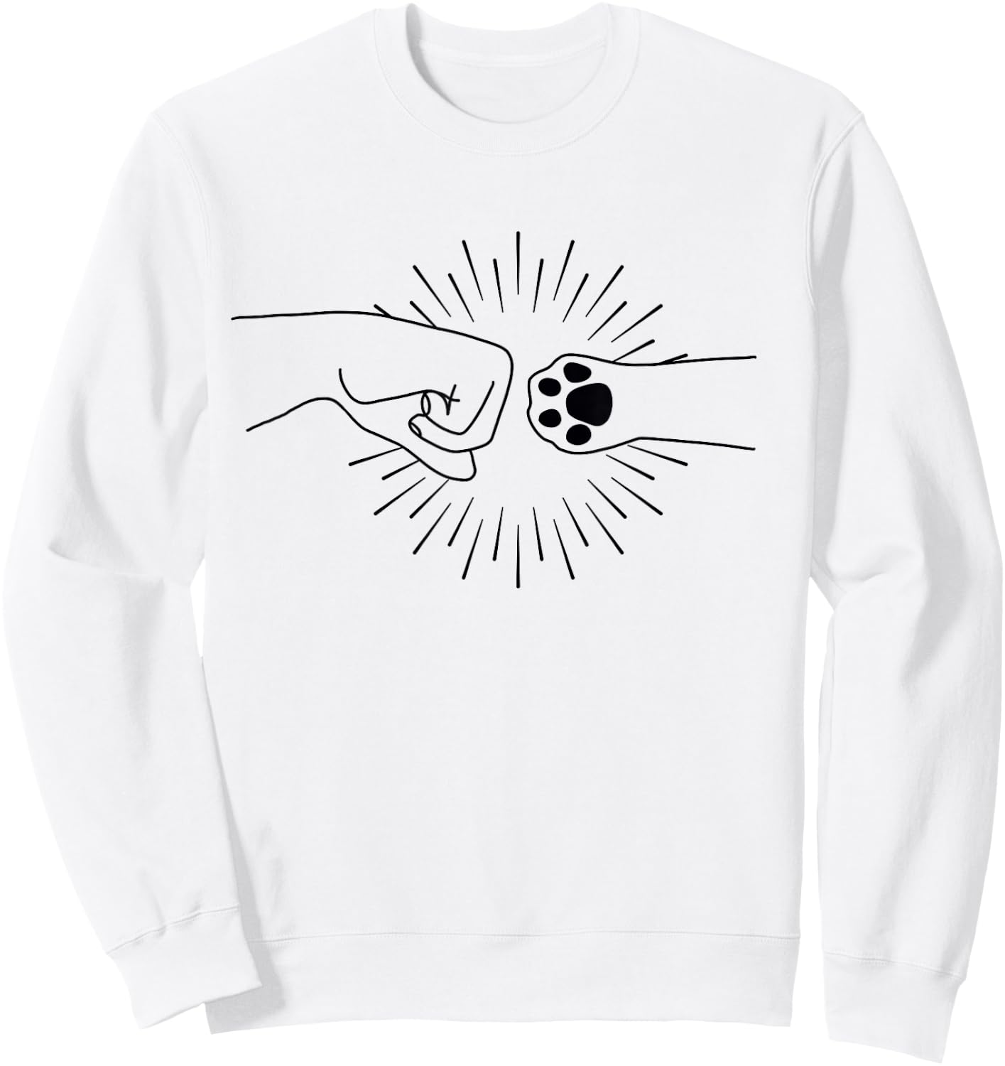 Cat Lover Fist Bump Women Girls Kids Sweatshirt - Sweatshirt | White
