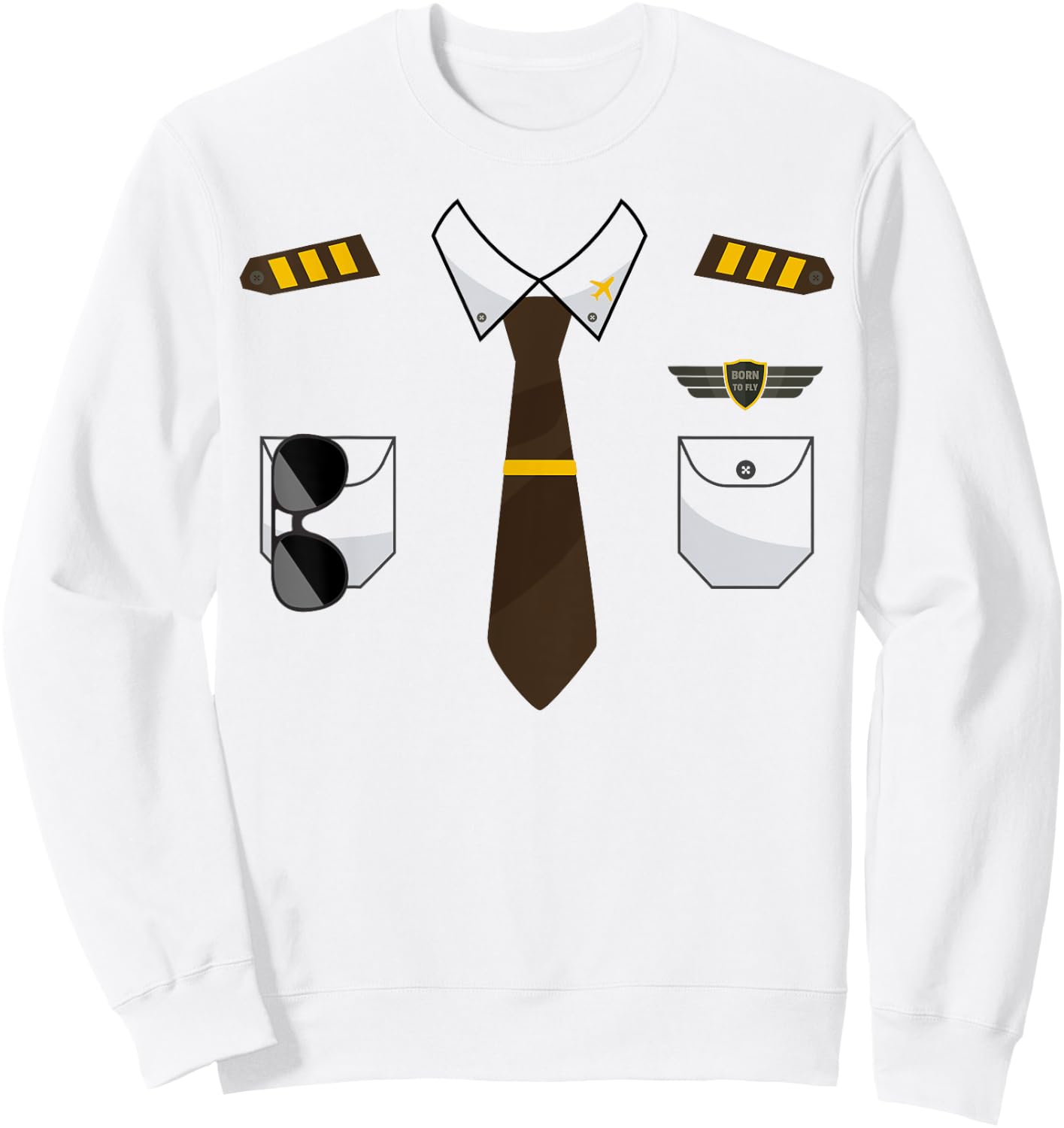 Pilot Costume Birthday Kids Airplane Pilot Halloween Sweatshirt - Sweatshirt | White