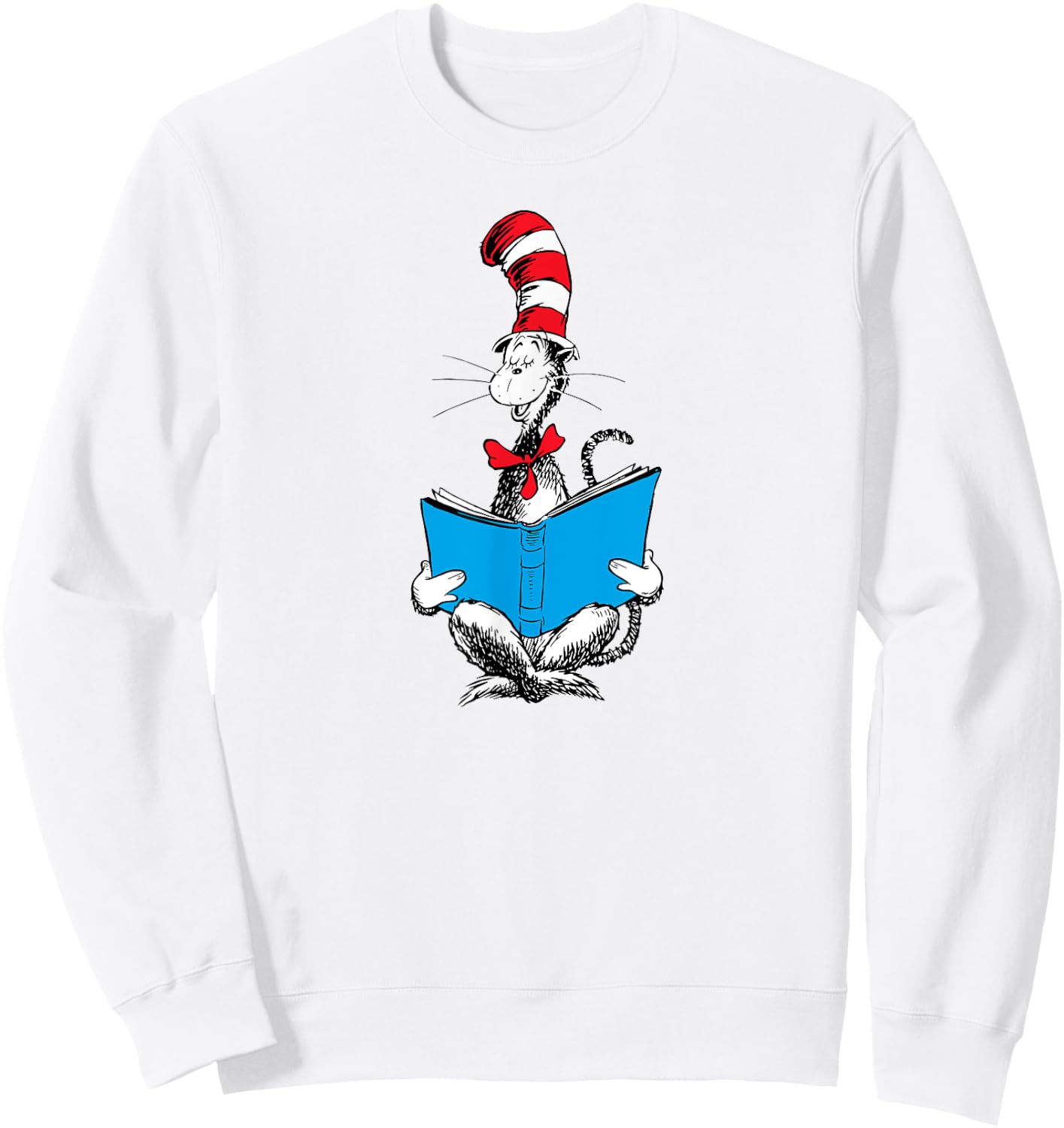 Dr. Seuss Reading Cat Sweatshirt - Sweatshirt | White