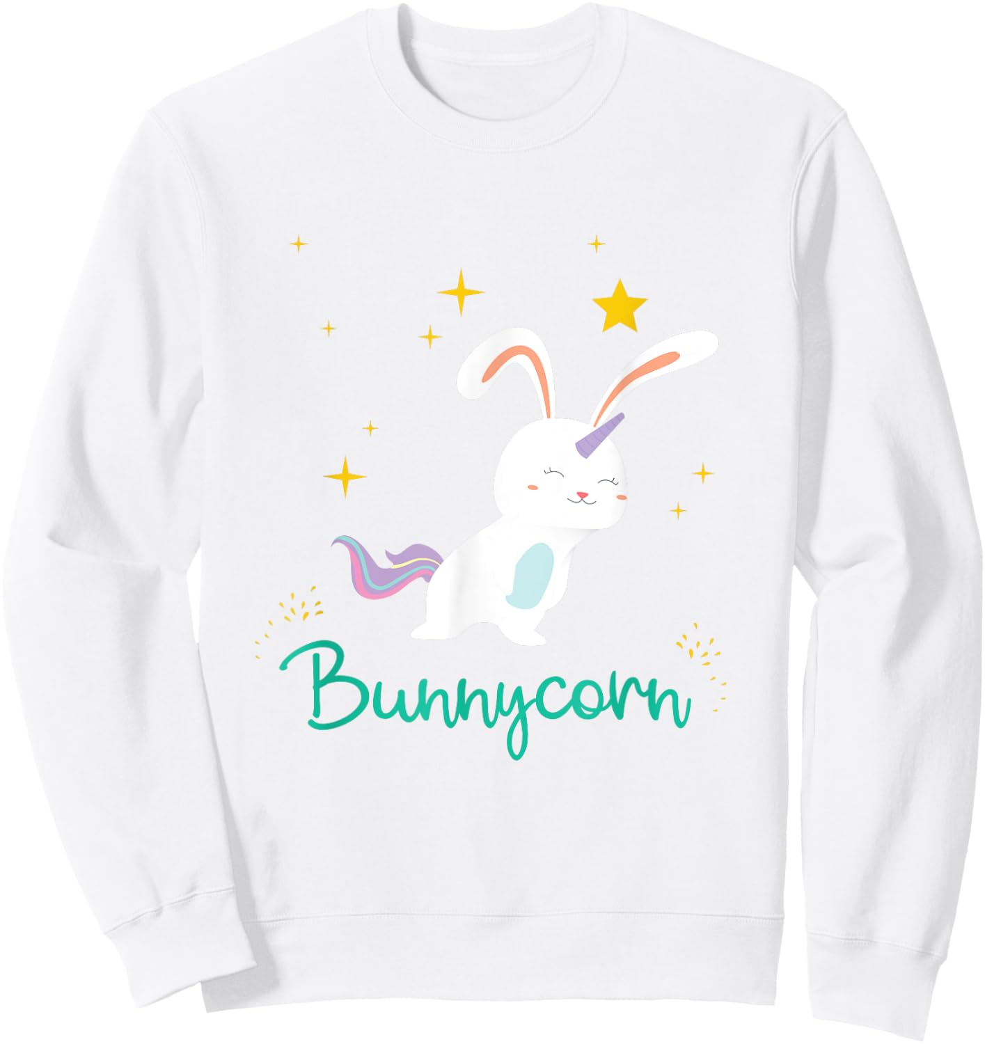 Bunnycorn Unicorn Bunnies Cute Funny Rabbit Sweatshirt - Sweatshirt | White