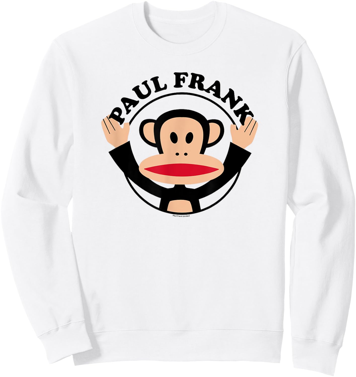 Paul Frank Kids Julius the Monkey , Grey, Small, Short Sleeve, , Classic Fit, Lightweight, Pull On Sweatshirt - Sweatshirt | White