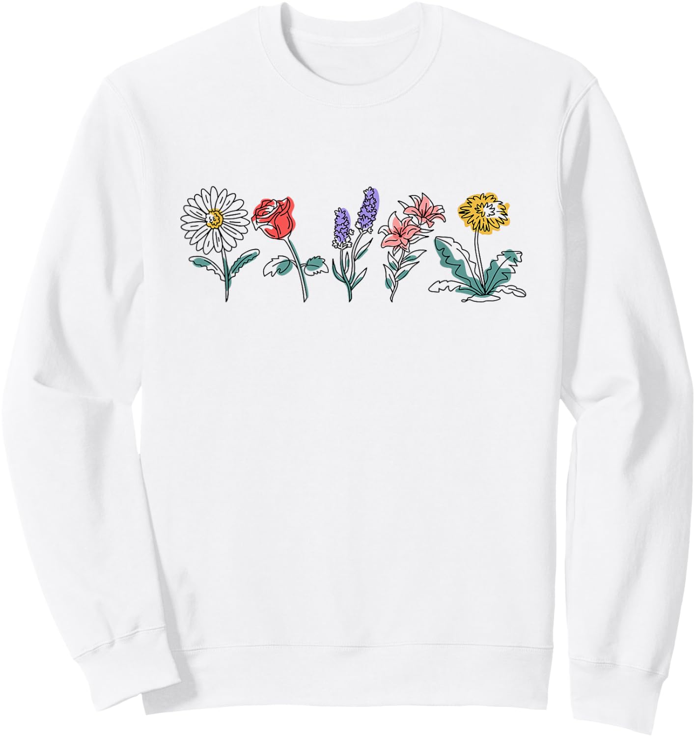 Vintage Inspired Botanical Flower Gardener Naturalist Flower Sweatshirt - Sweatshirt | White