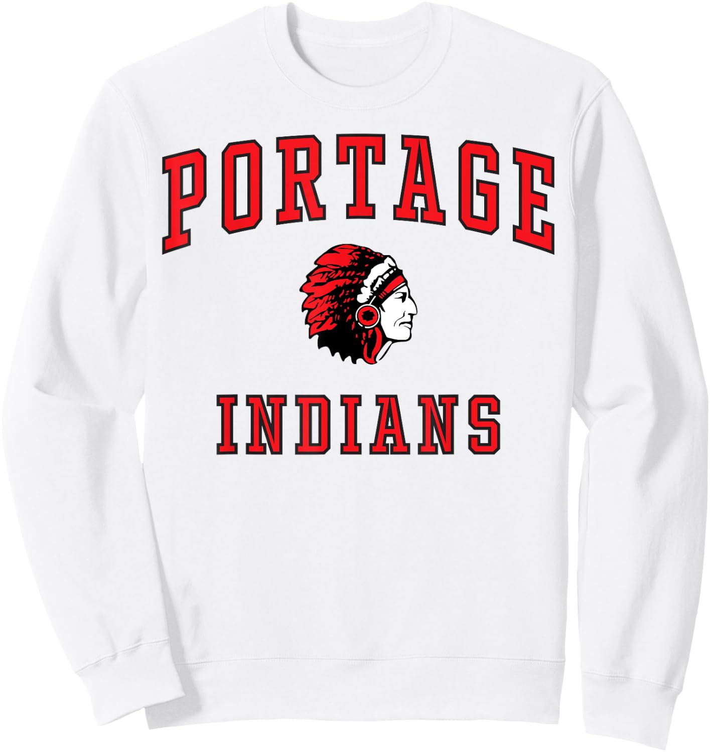 Portage High School Indians C1 Sweatshirt - Sweatshirt | White