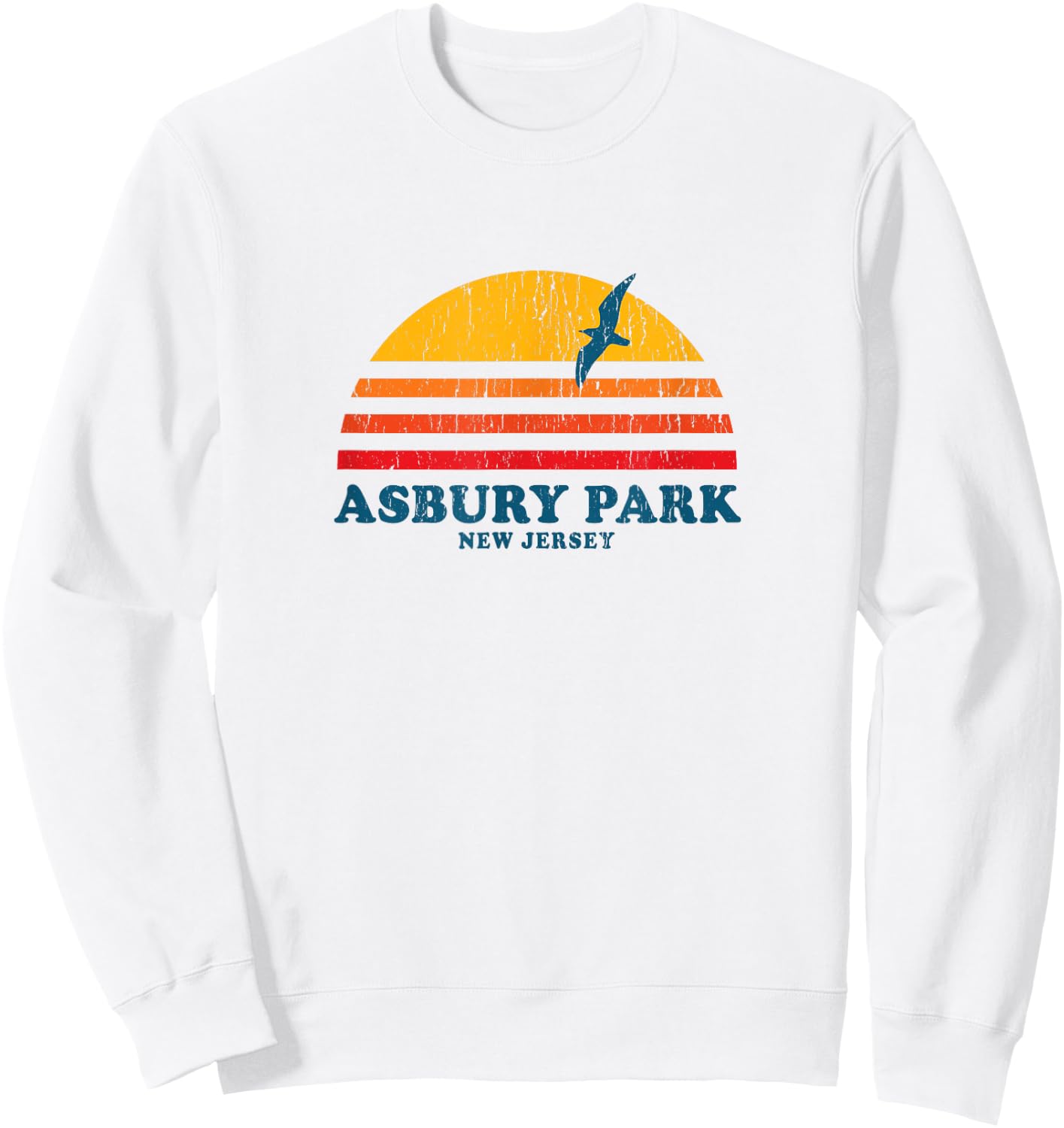 Asbury Park New Jersey NJ Vintage Graphic 70s Sweatshirt - Sweatshirt | White