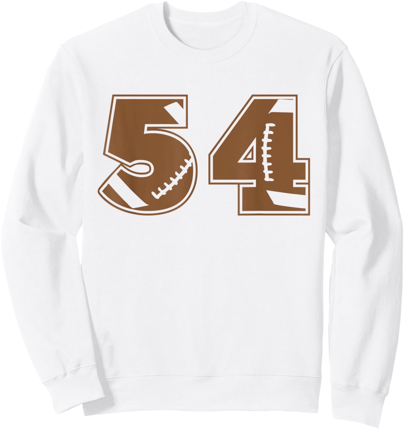 Football 54 Jersey Number Sweatshirt - Sweatshirt | White