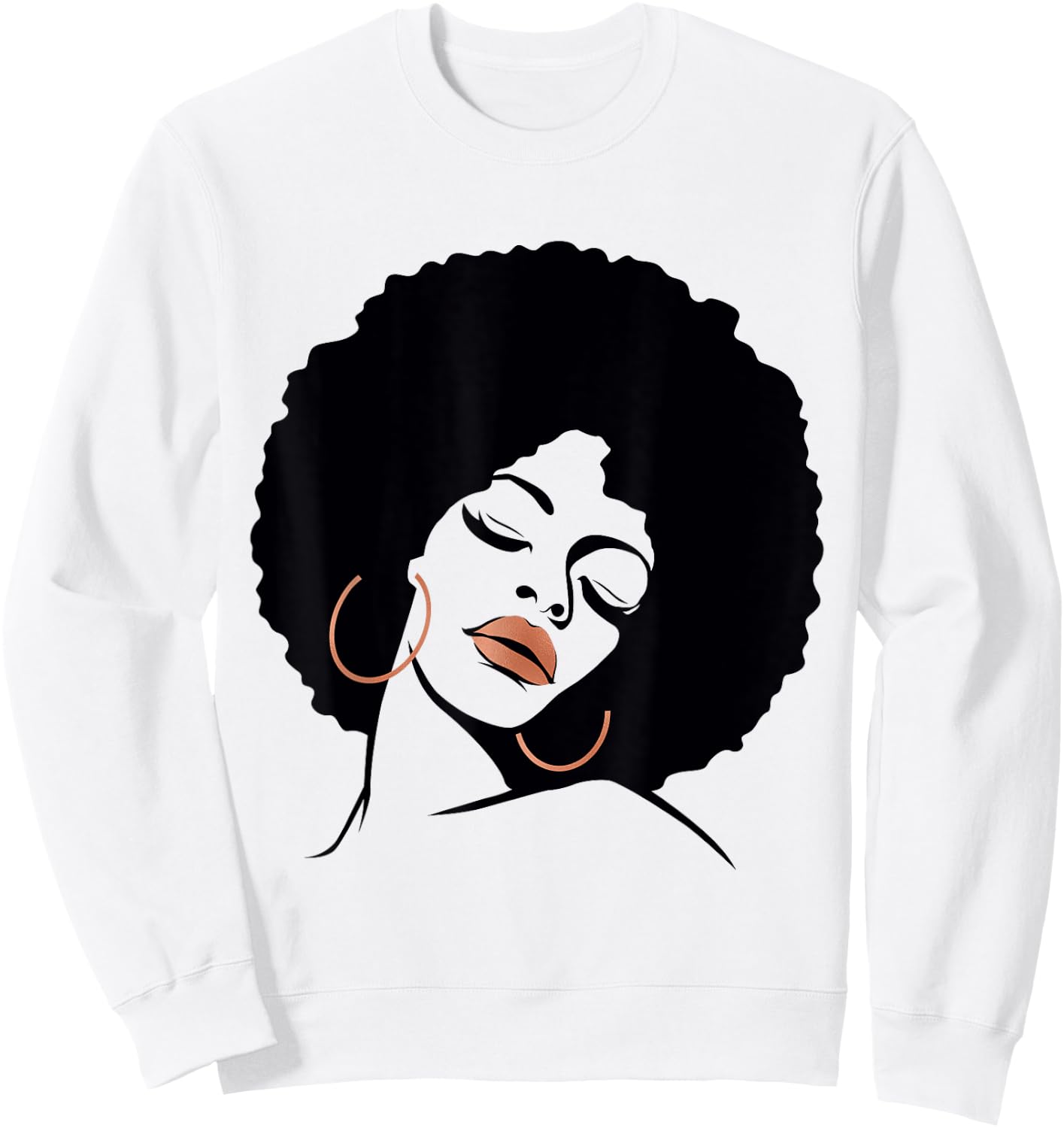 Black Girl Magic Shirt Natural Hair Afro Rose Gold Red Lips Sweatshirt - Sweatshirt | White