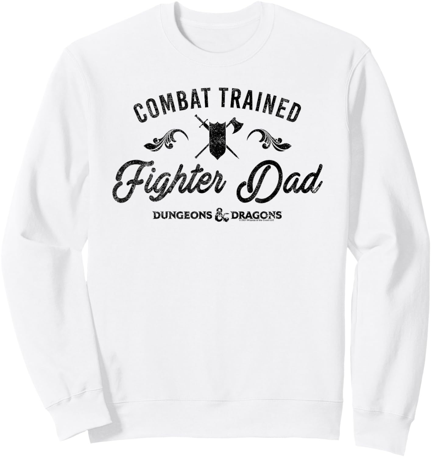 Dungeons & Dragons Combat Trained Fighter Dad Sweatshirt - Sweatshirt | White