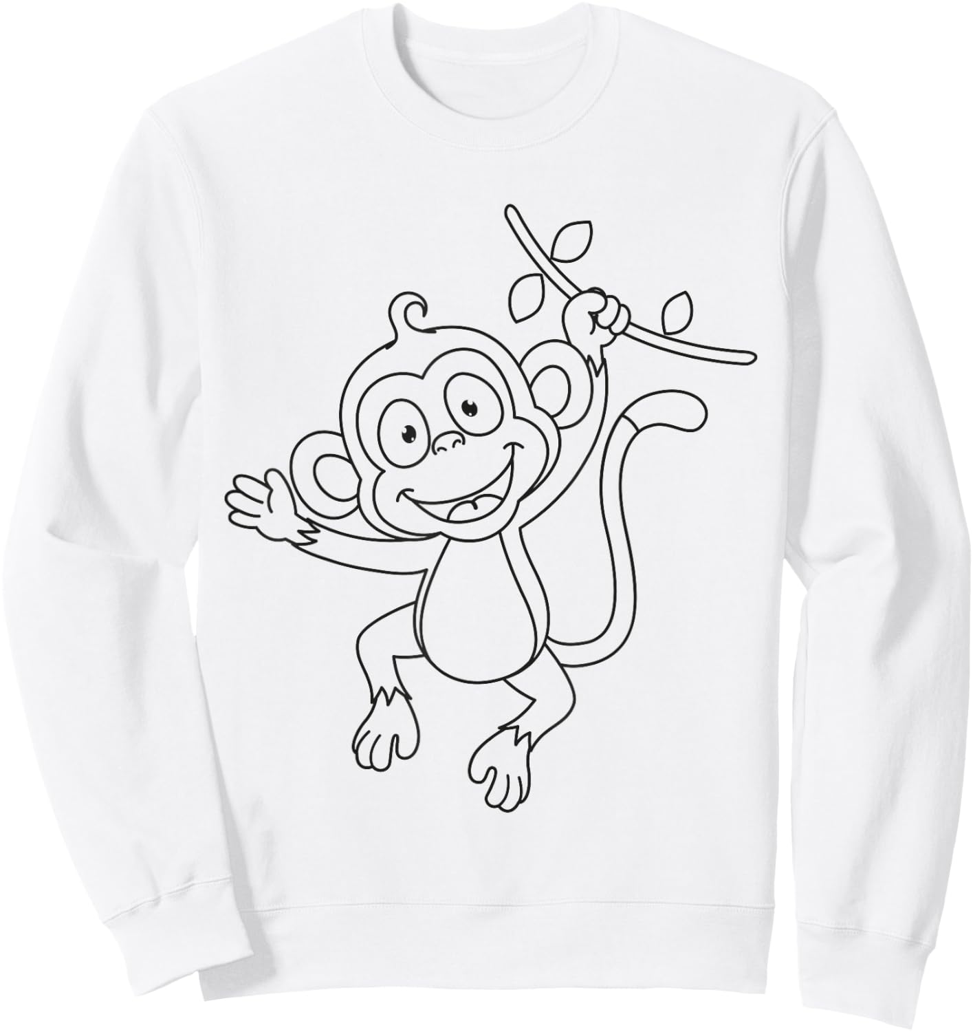 Cute monkey to paint and color in for children Sweatshirt - Sweatshirt | White